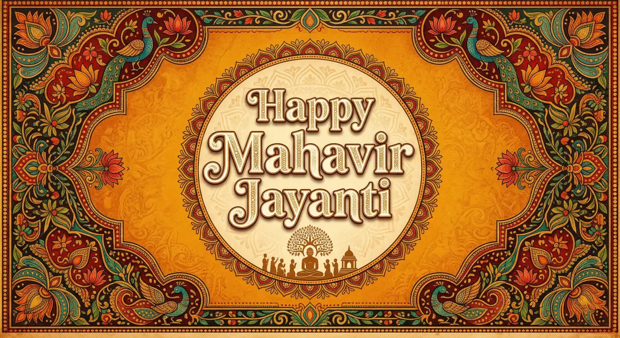 Free Download Happy Mahavir Jayanti 2026 Images With Golden Background Hd - High Quality Happy Mahavir Jayanti 2026 Background Image