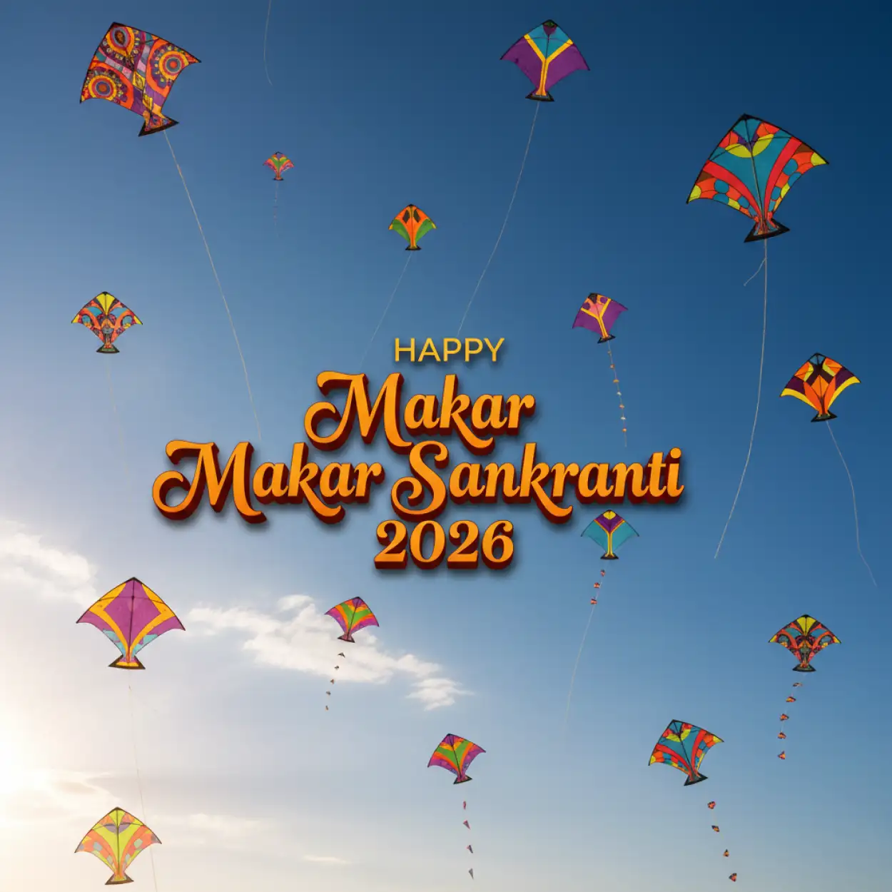 Free Download Happy Makar Sankranti 2026 Kite Flying Images - High Quality Happy Makar Sankranti 2026 Png Background