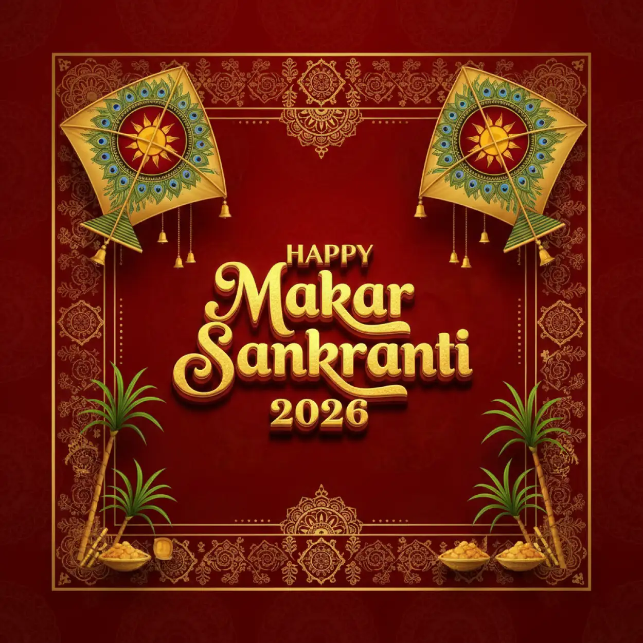 happy makar sankranti 2026 morning sunrise festival background