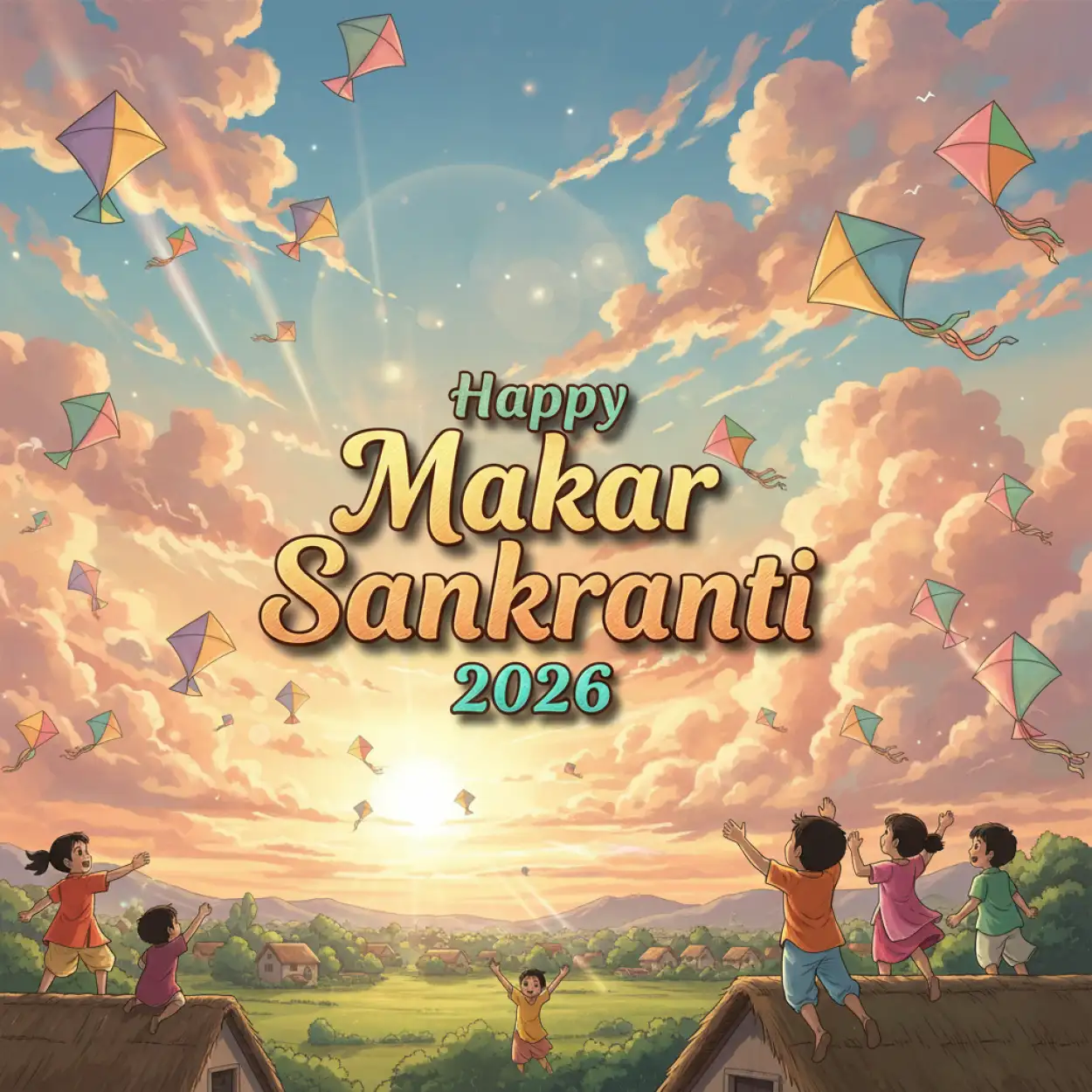 happy makar sankranti 2026 transparent png elements download