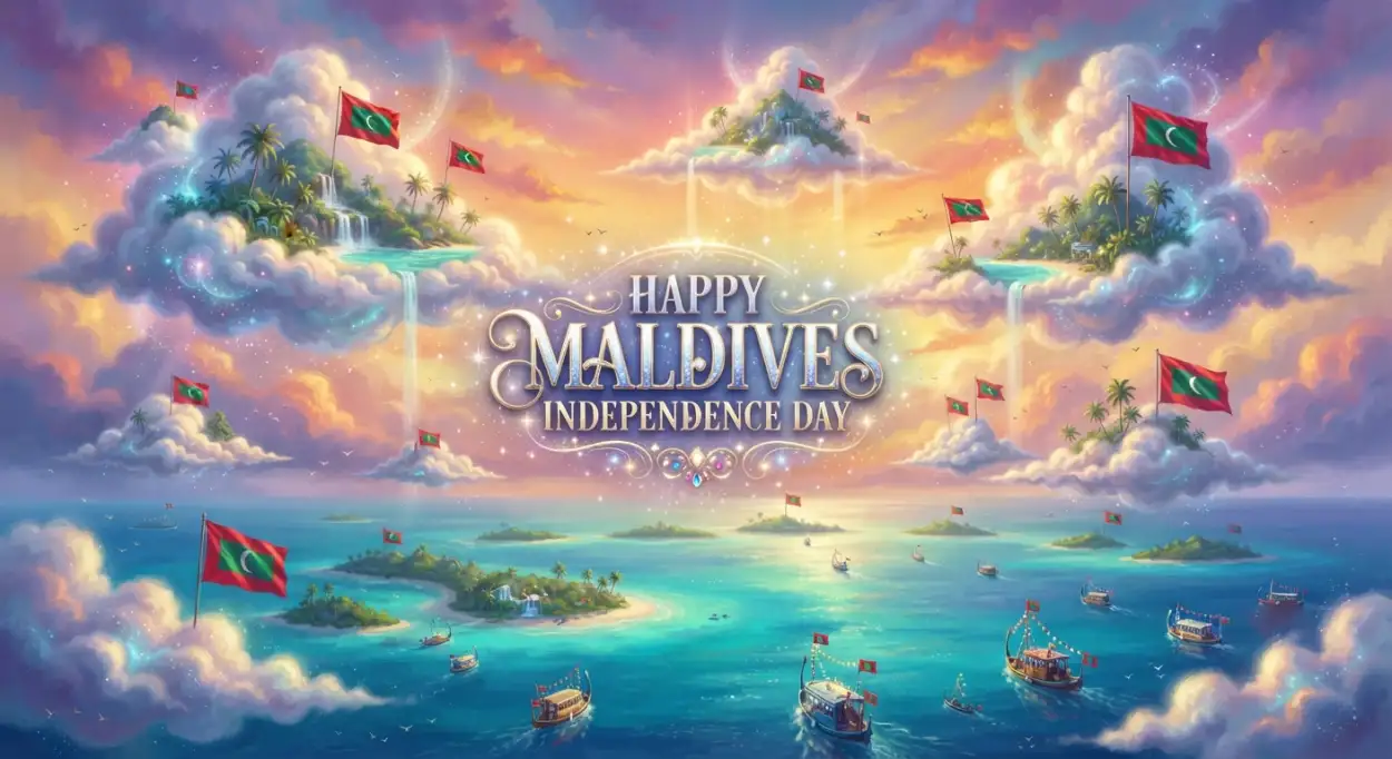 Free Download Happy Maldives Independence Day Waving Flag - High Quality Maldives Independence Day 2026 Image