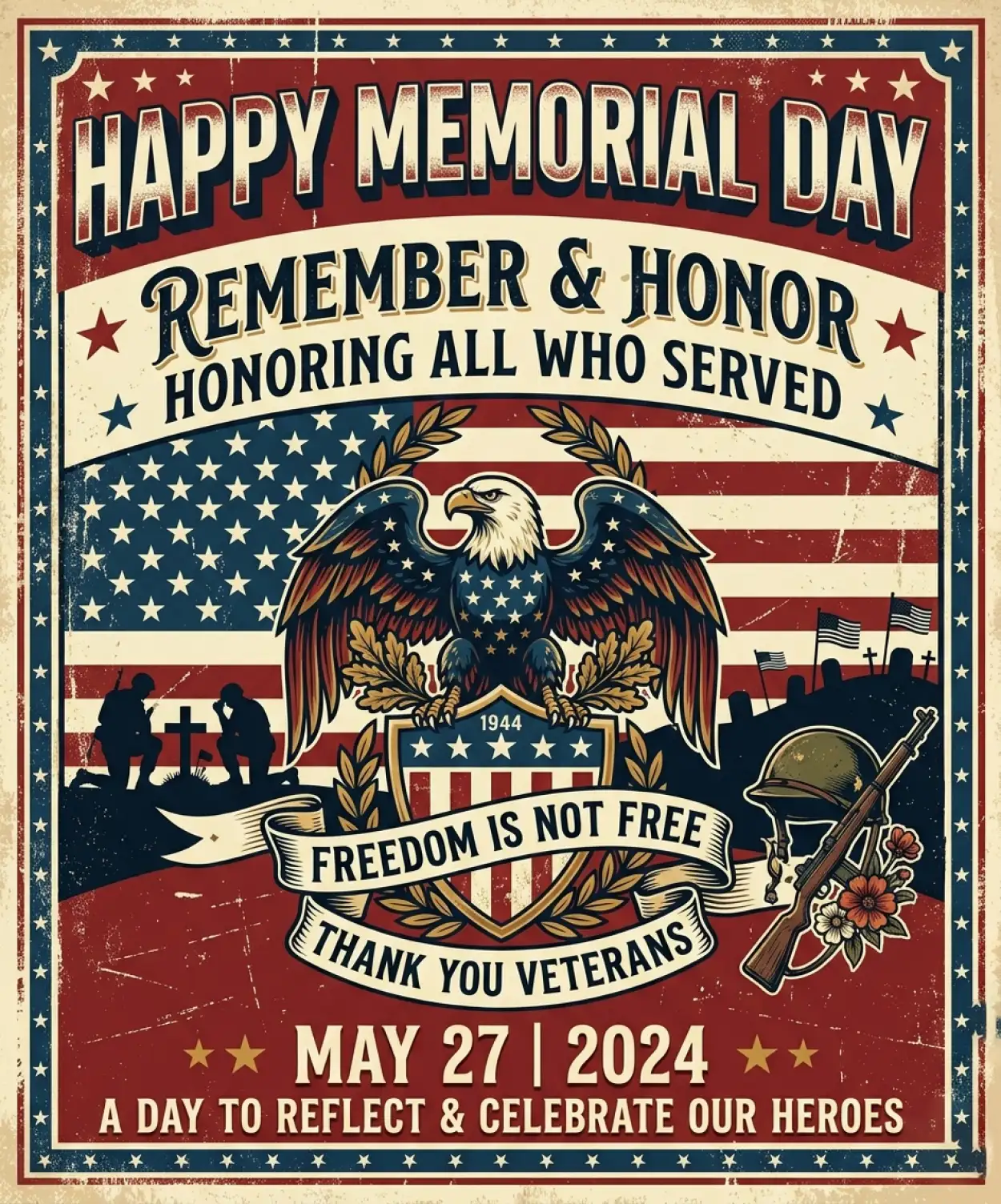 Free Download Happy Memorial Day 2026 Creative Poster Ideas - High Quality Happy Memorial Day 2026 Image