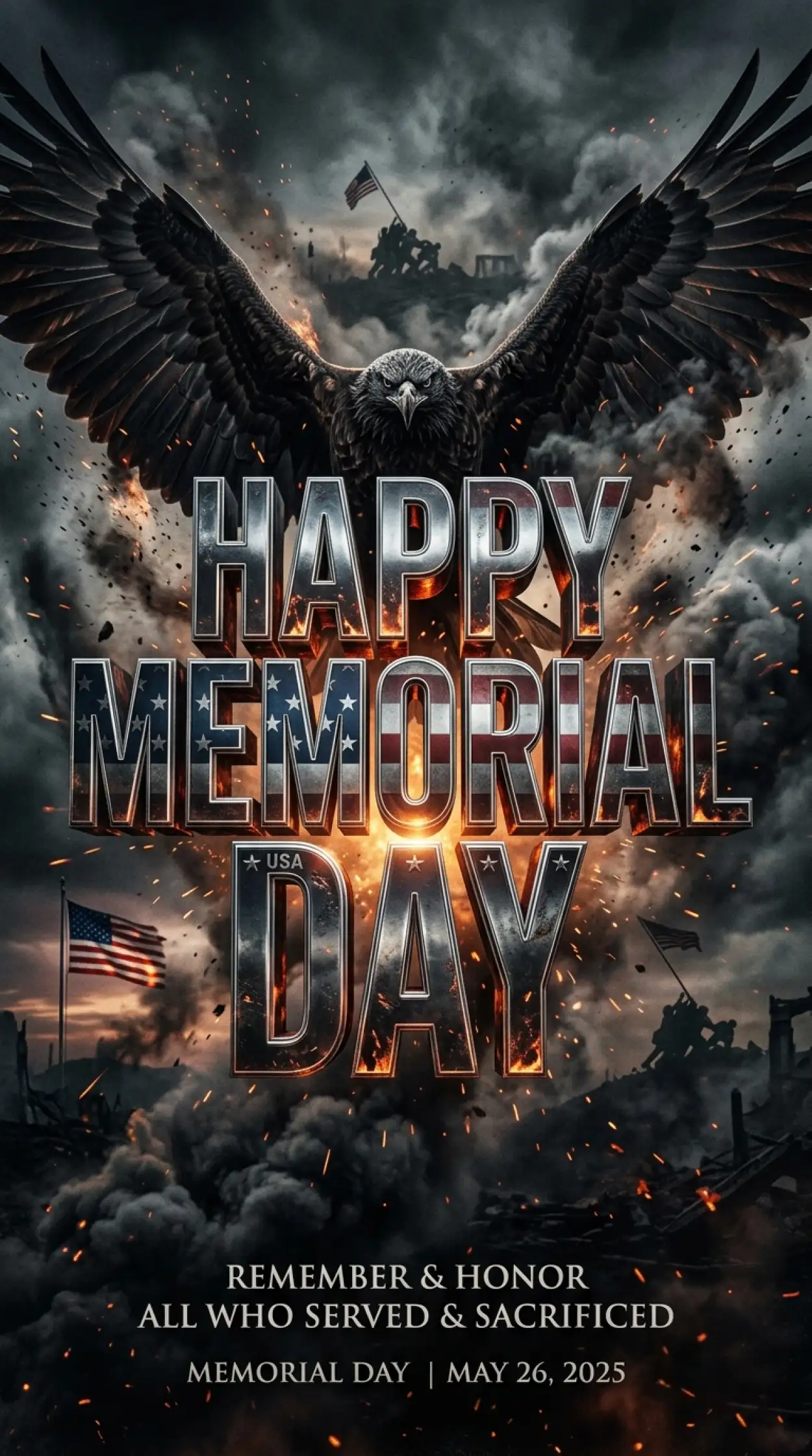 Free Download Happy Memorial Day 2026 Flyer Background - High Quality Happy Memorial Day 2026 Background Image