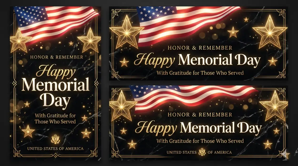 Free Download Happy Memorial Day 2026 Holiday Celebration Banners - High Quality Happy Memorial Day 2026 Image