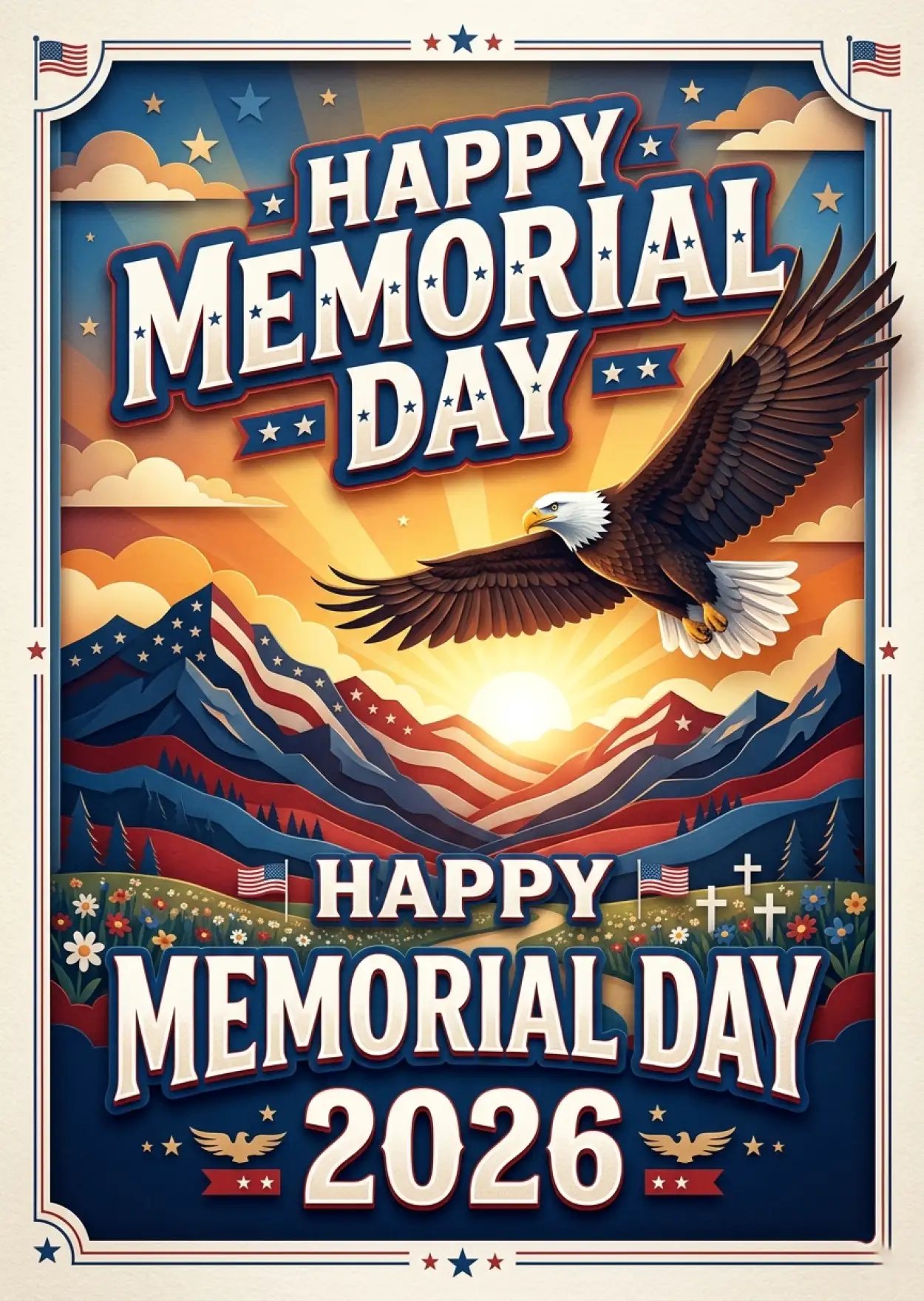 Free Download Happy Memorial Day 2026 Modern Patriotic Posters - High Quality Happy Memorial Day 2026 Image
