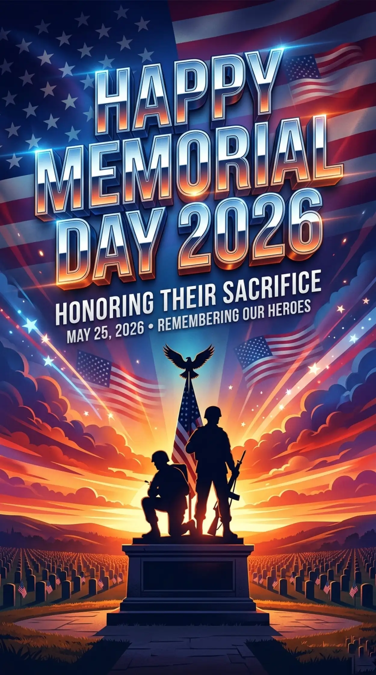 Free Download Happy Memorial Day 2026 Poster Templates - High Quality Happy Memorial Day 2026 Image