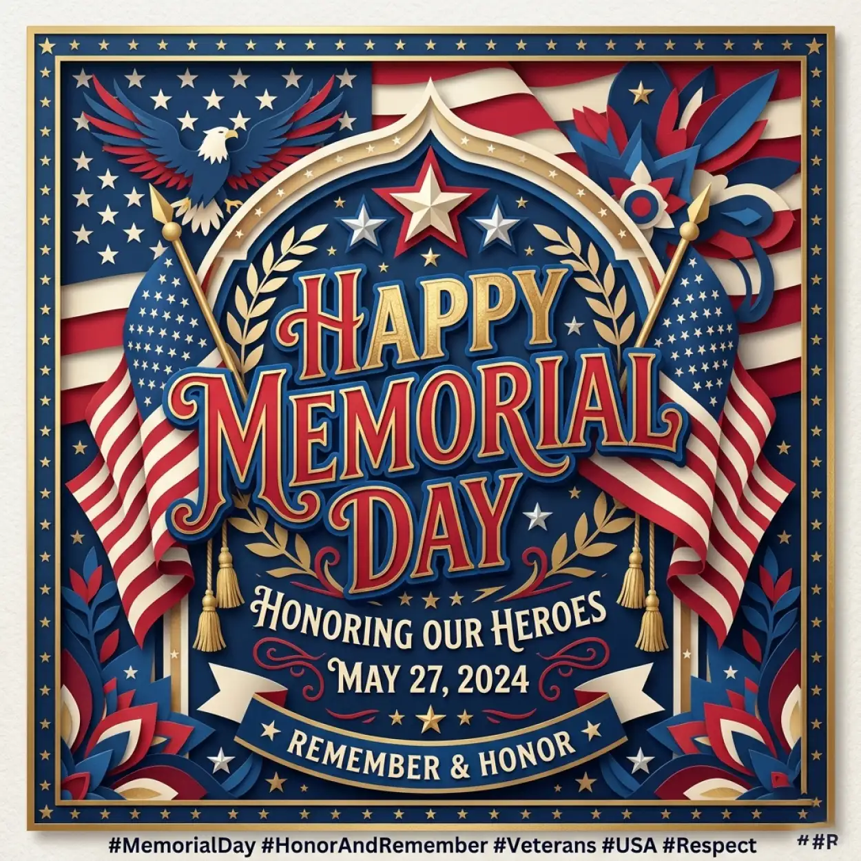 Free Download Happy Memorial Day 2026 Remembrance Vector Art - High Quality Happy Memorial Day 2026 Image