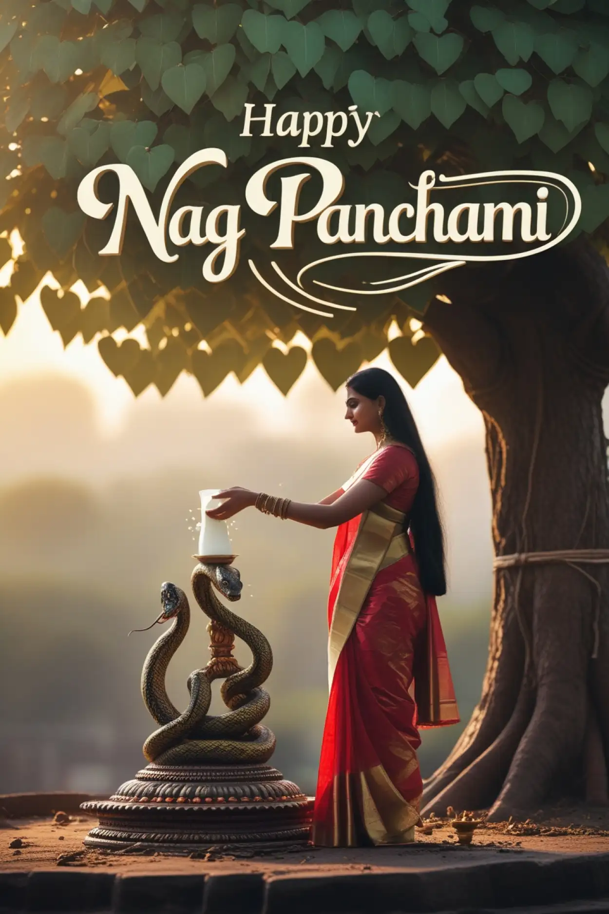Happy Nag Panchami banner for Facebook