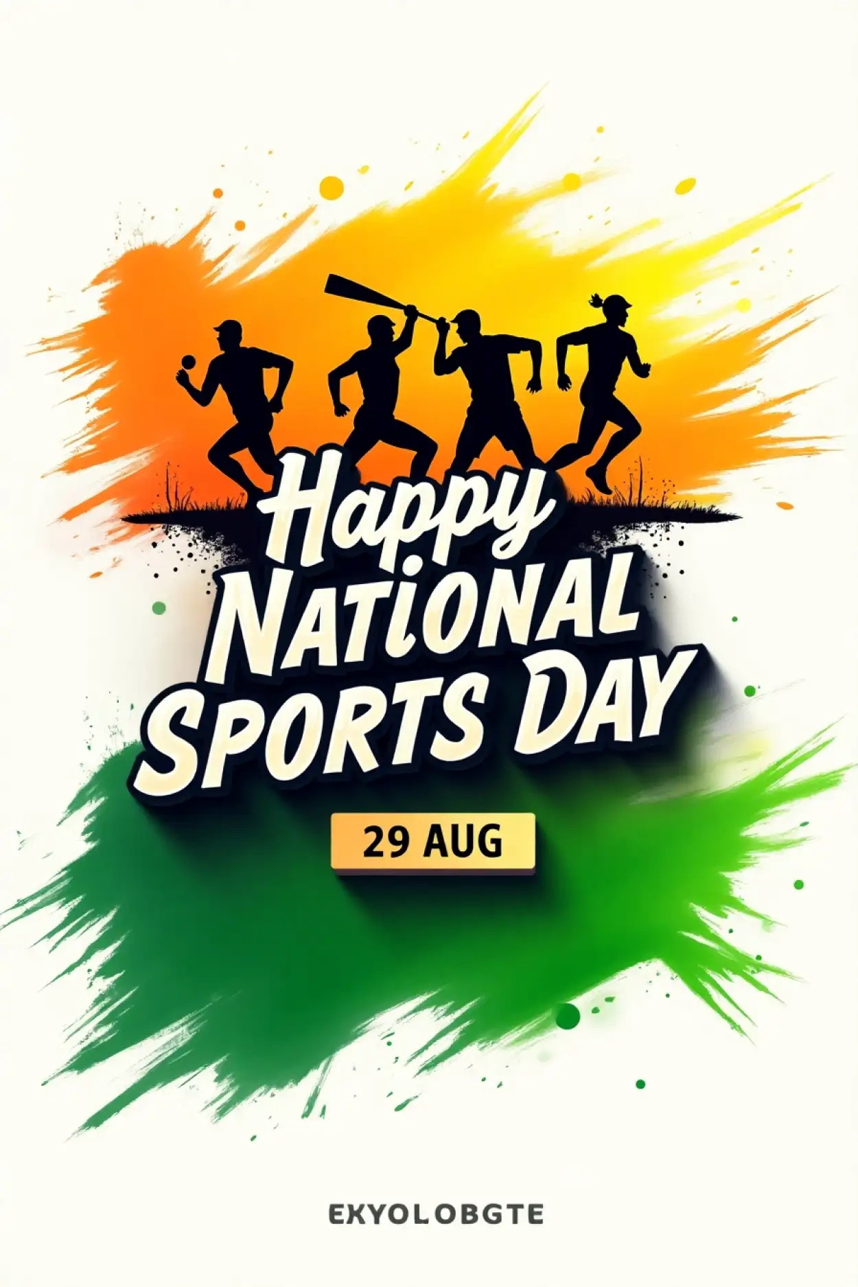 Happy National Sports Day greeting card in English
