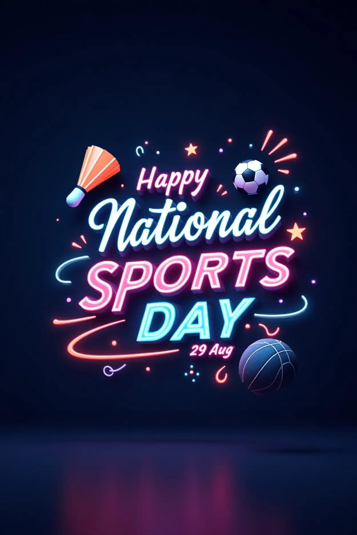 Free Download Happy National Sports Day Wishes With Your Name - High Quality Happy National Sports Day Background