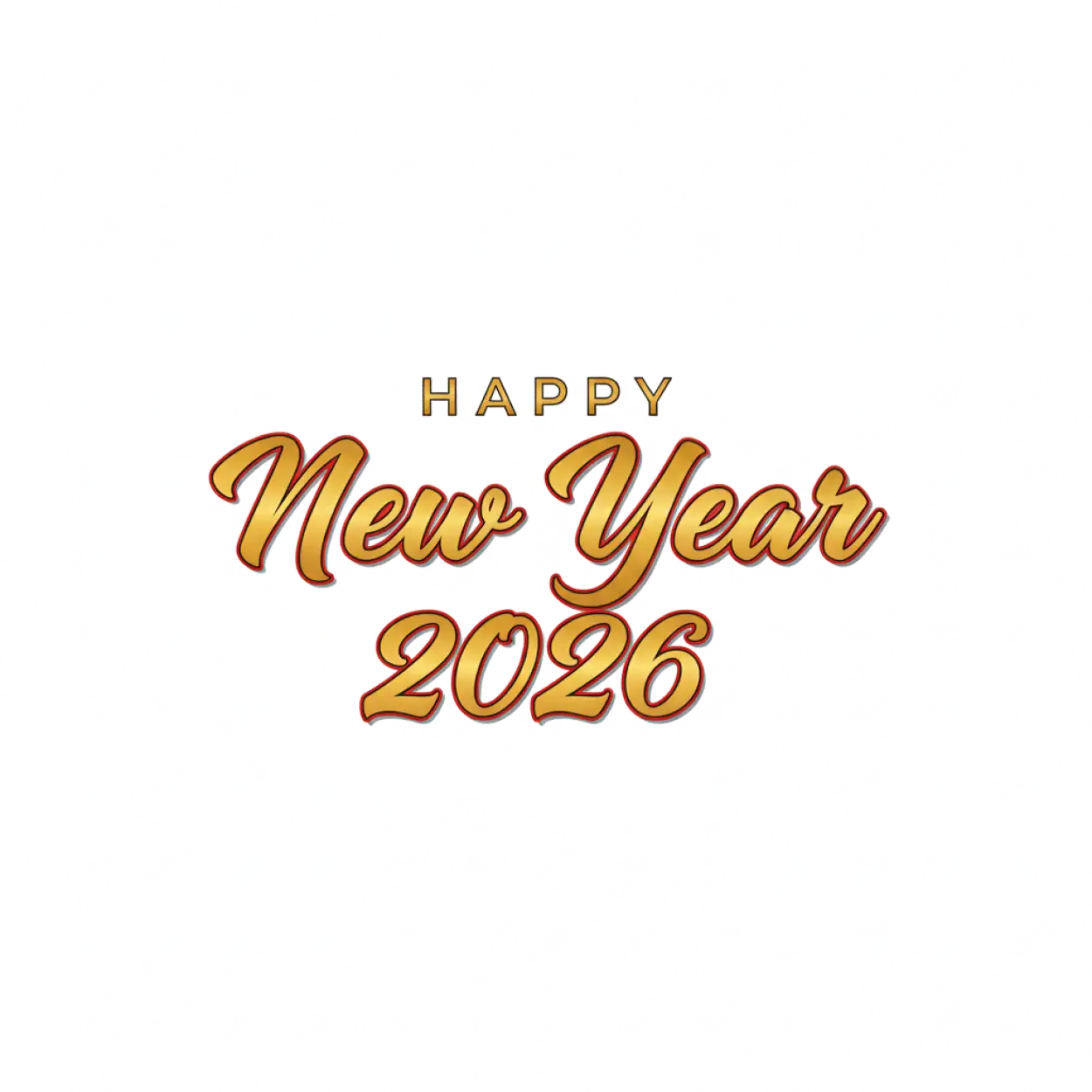 happy new year 2026 3d text png