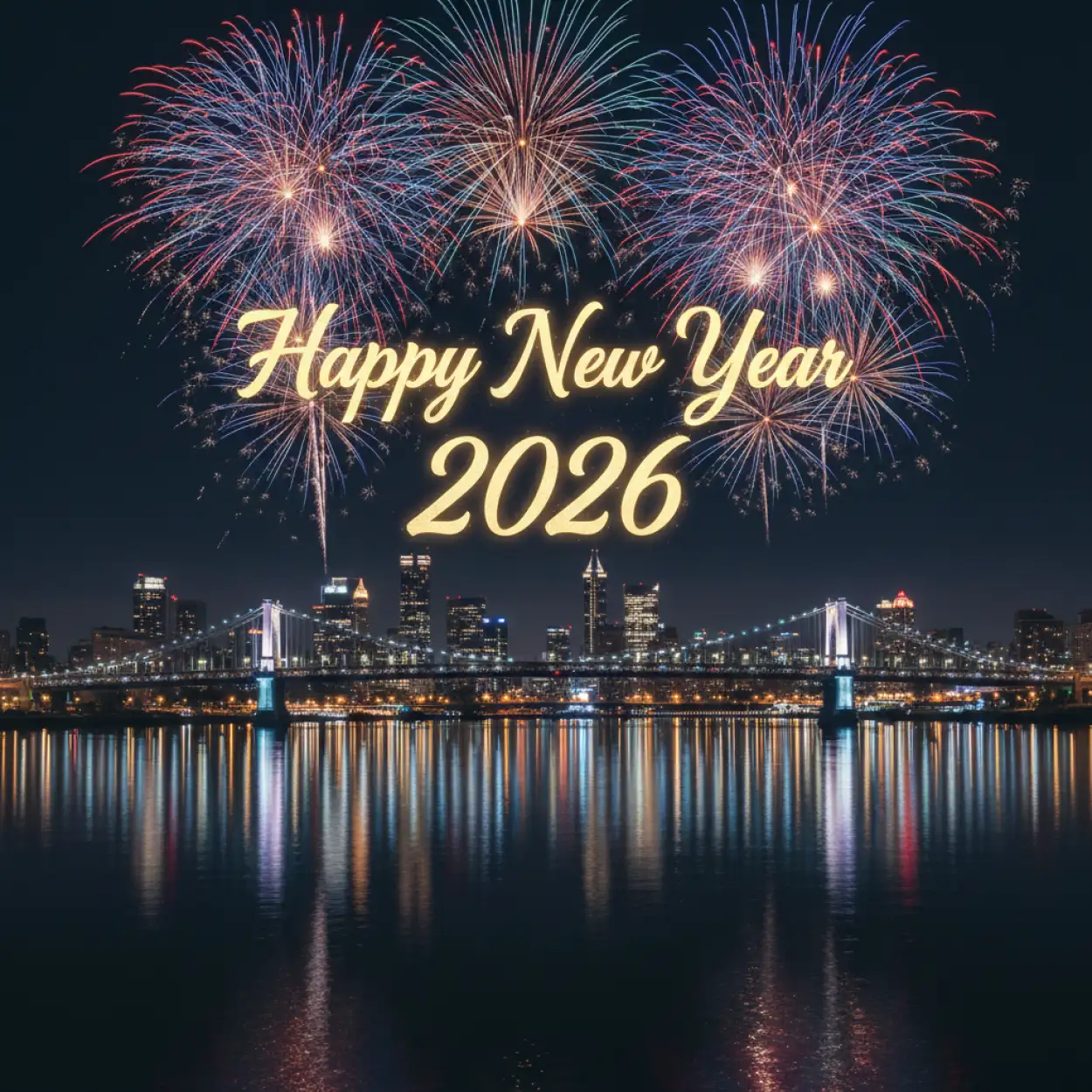 Free Download Happy New Year 2026 Celebration Night Sky Fireworks - High Quality Happy New Year 2026 Background