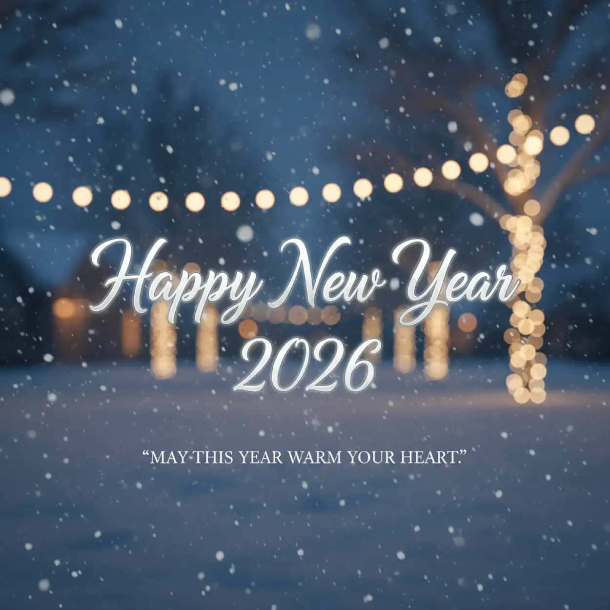 happy new year 2026 greeting card calligraphy design