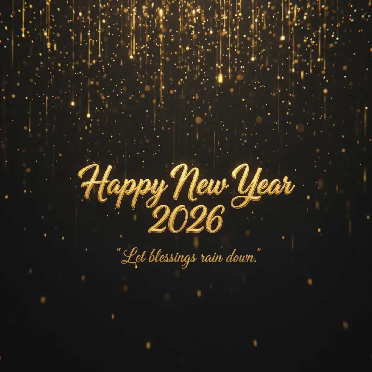 happy new year 2026 greeting card dark theme
