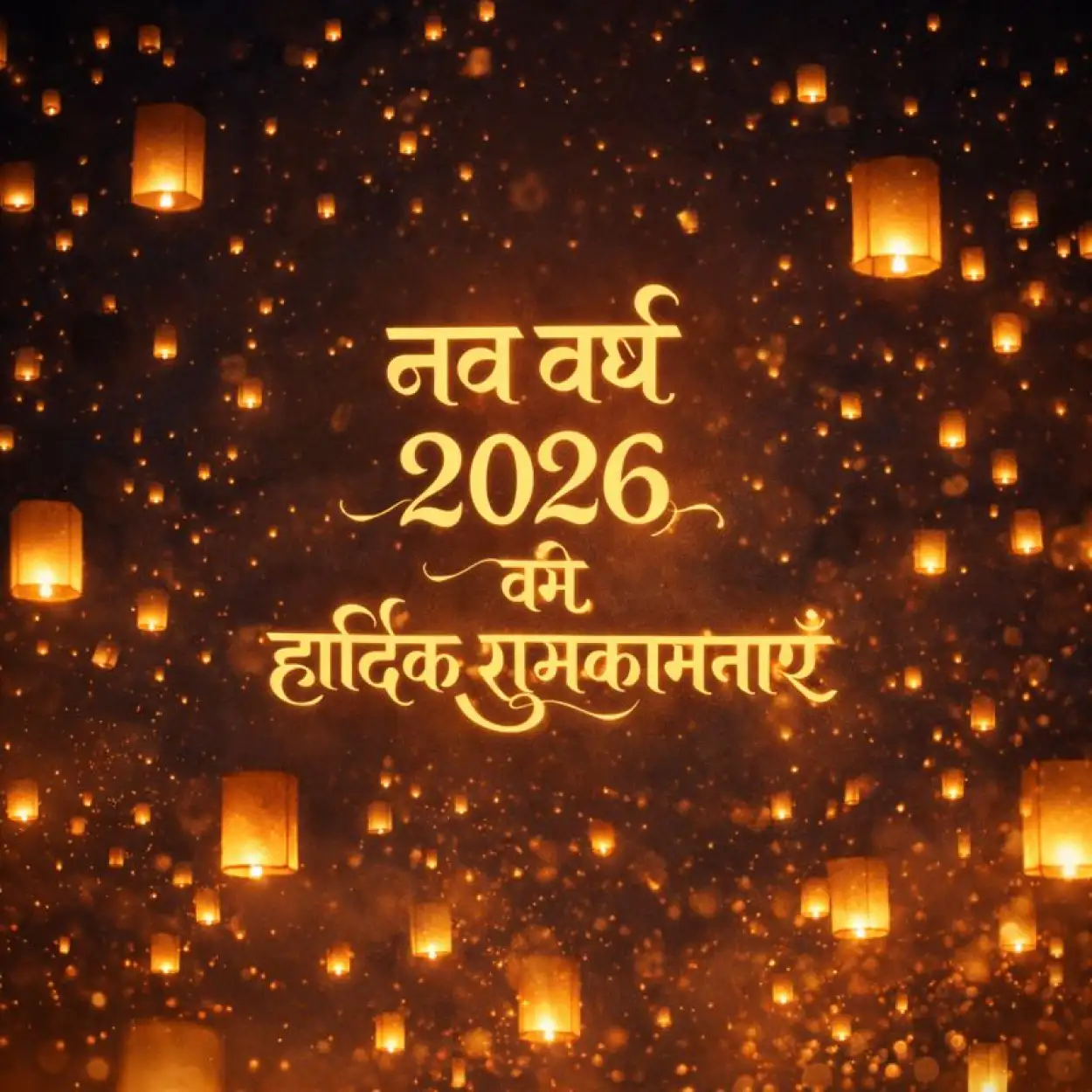 happy new year 2026 greeting card in hindi