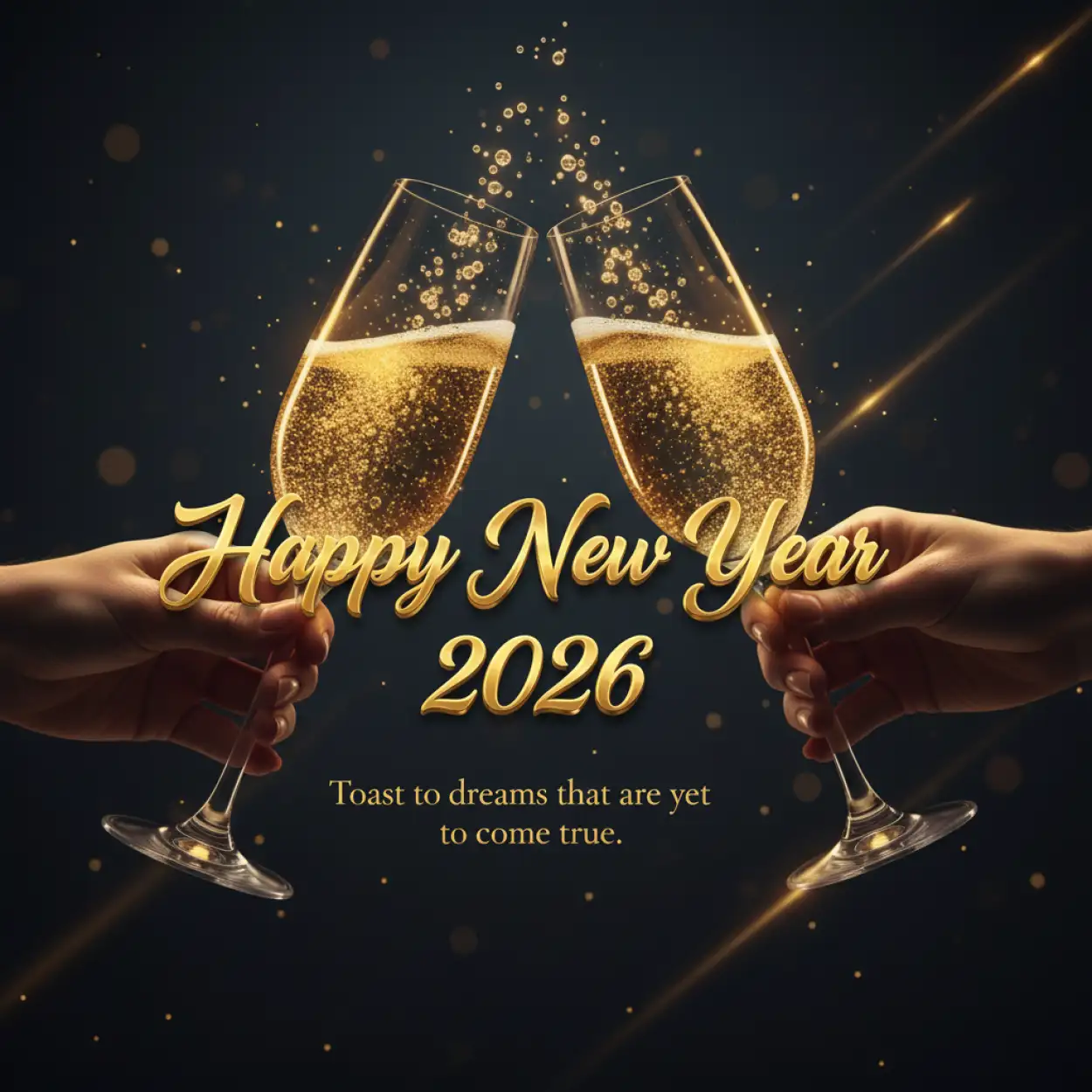 happy new year 2026 greeting card simple design