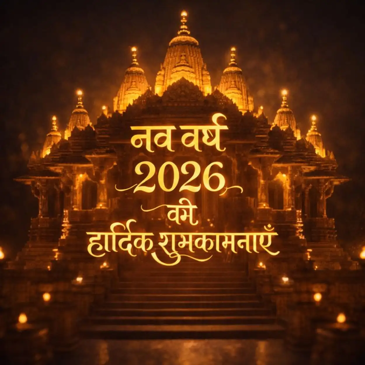 happy new year 2026 hindi stylish font text