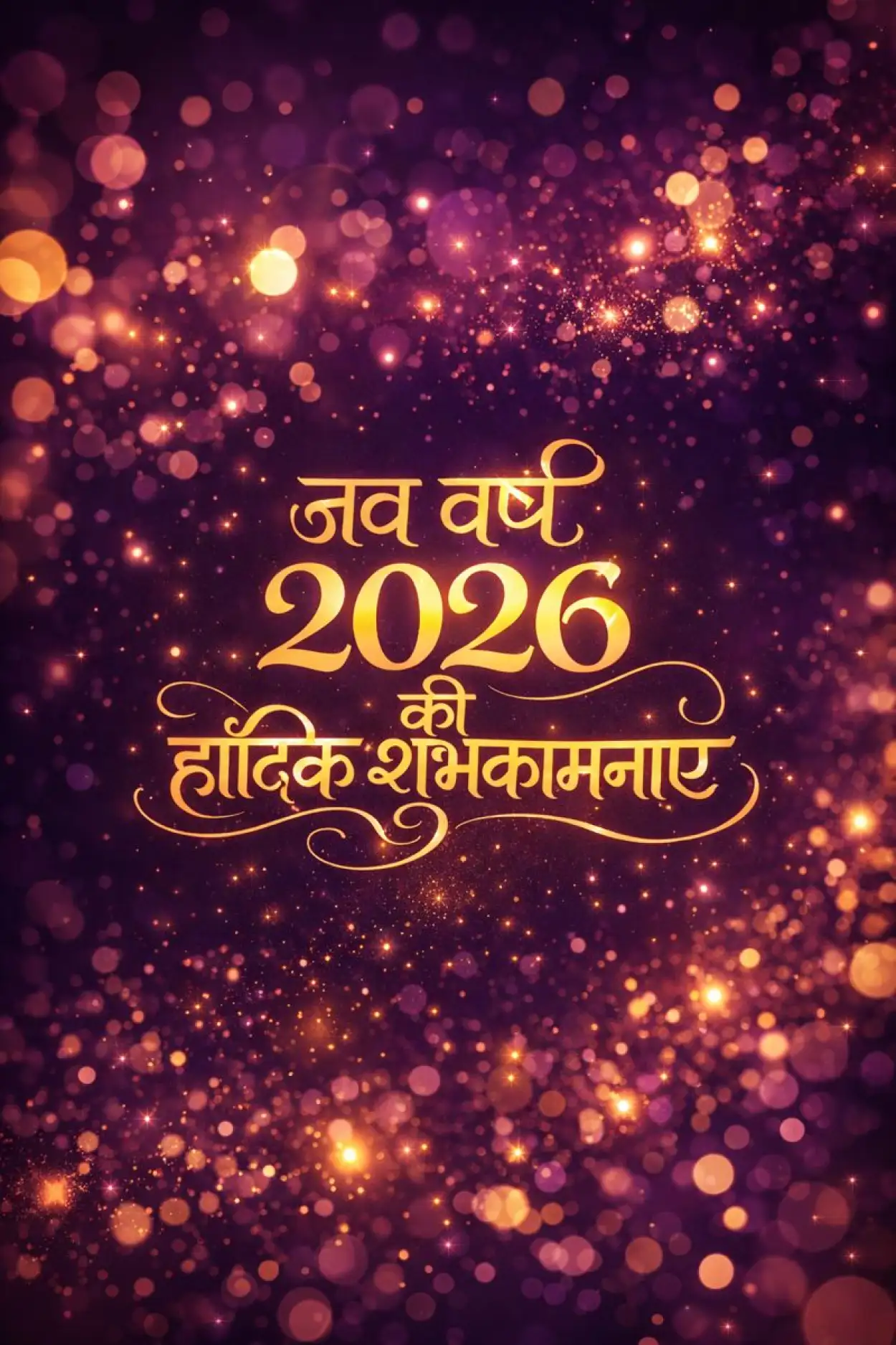 happy new year 2026 hindi wishes card