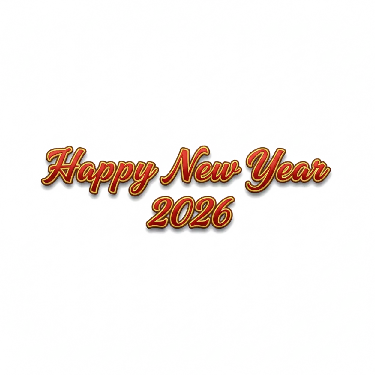 happy new year 2026 modern typography png
