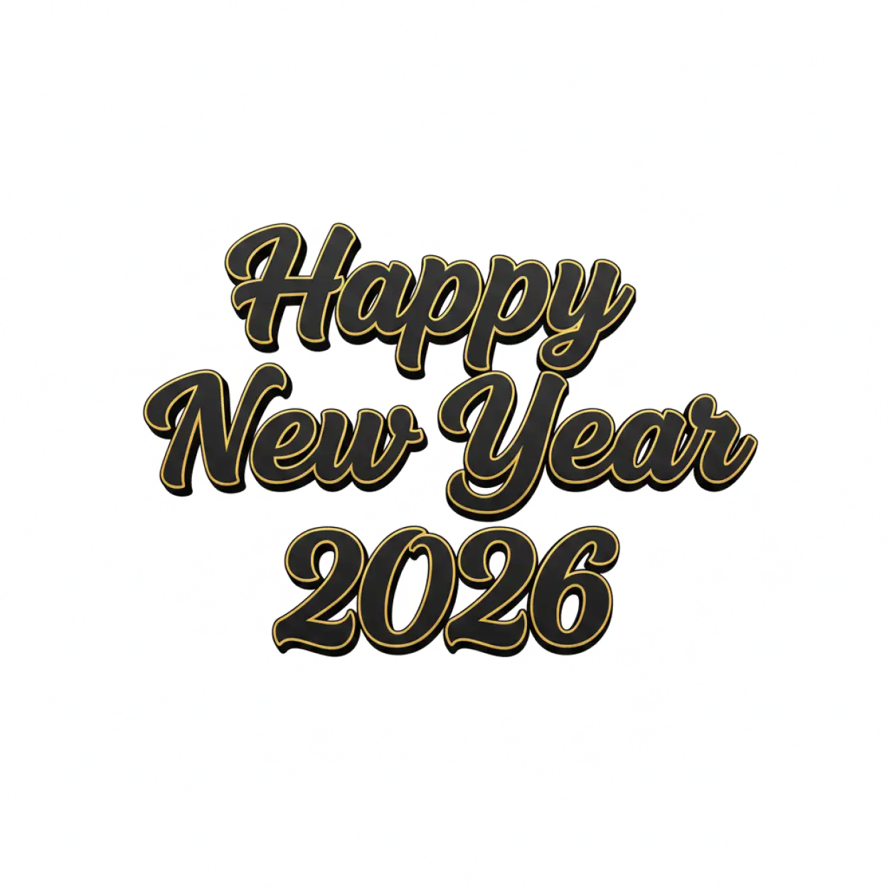 happy new year 2026 png text black calligraphy