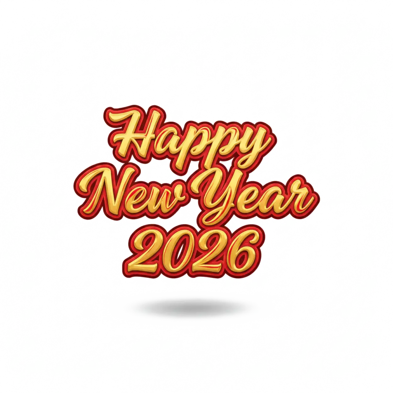 happy new year 2026 png text for hoarding