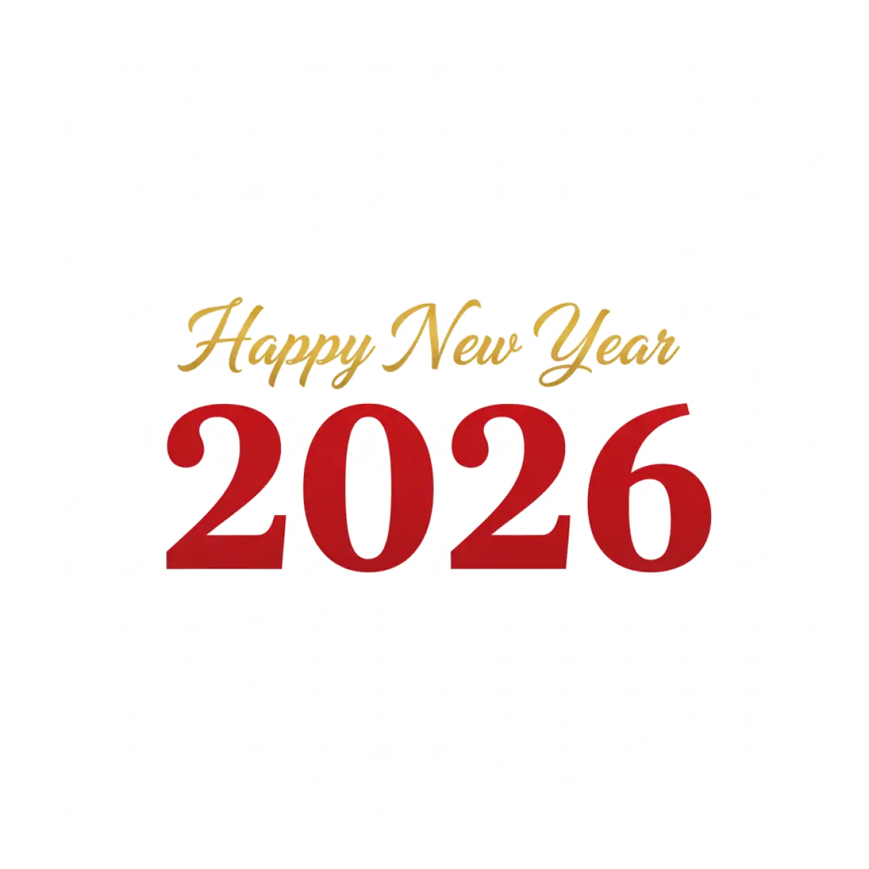 happy new year 2026 png text isolated