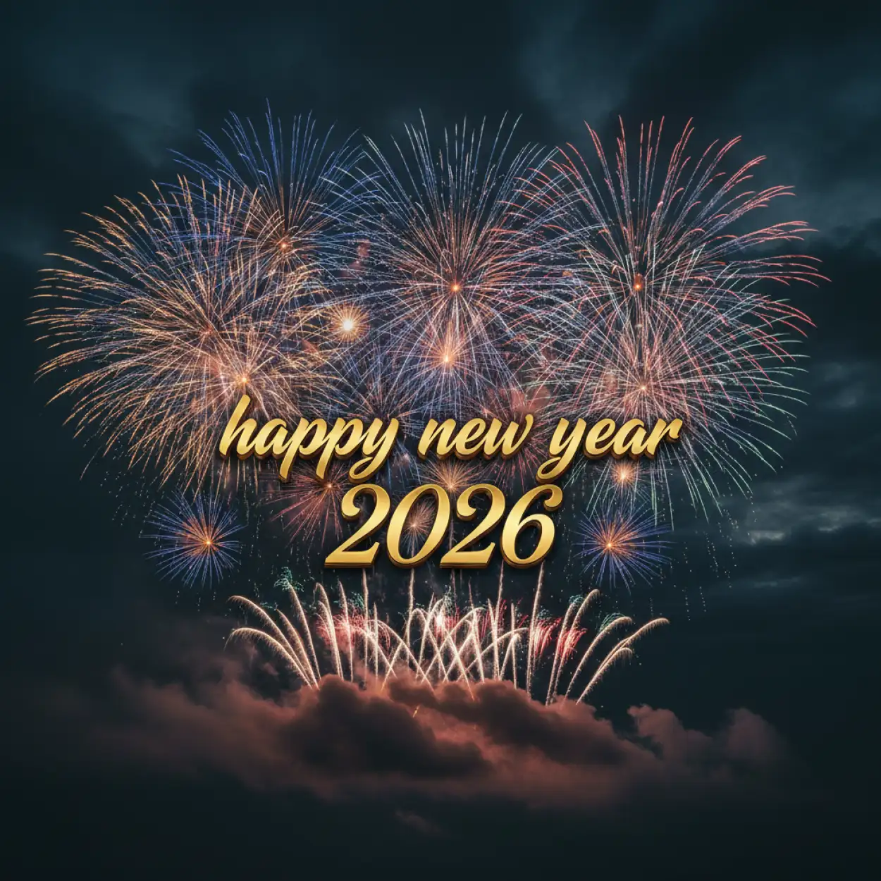 happy new year 2026 stylish calligraphy text