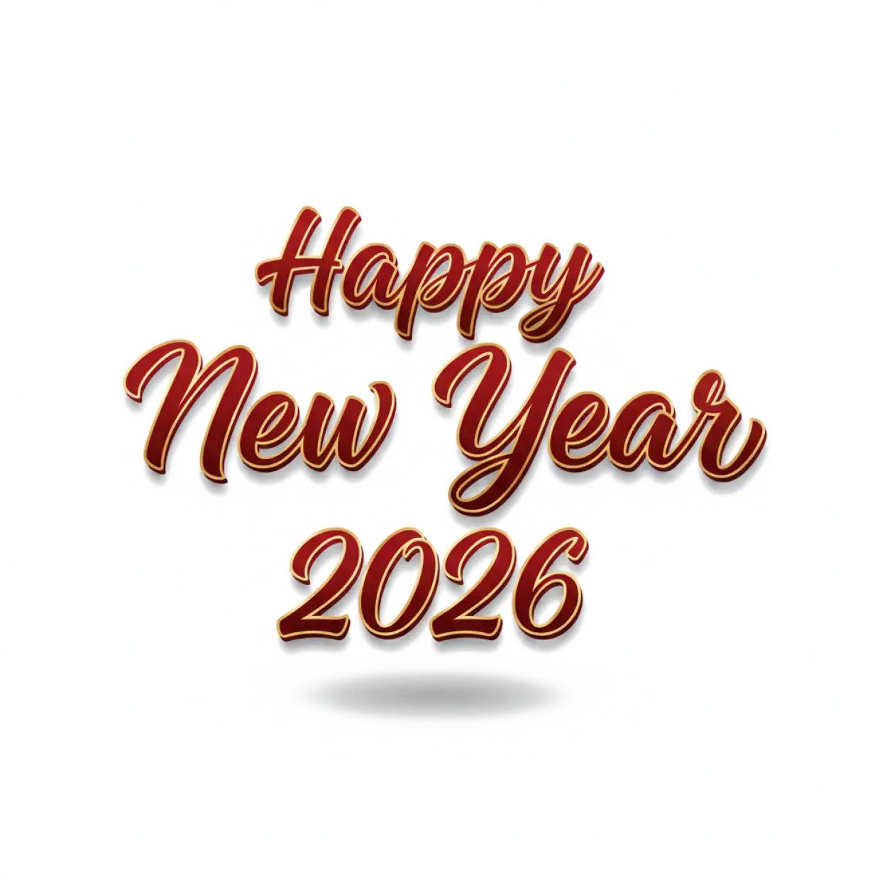 happy new year 2026 white text png