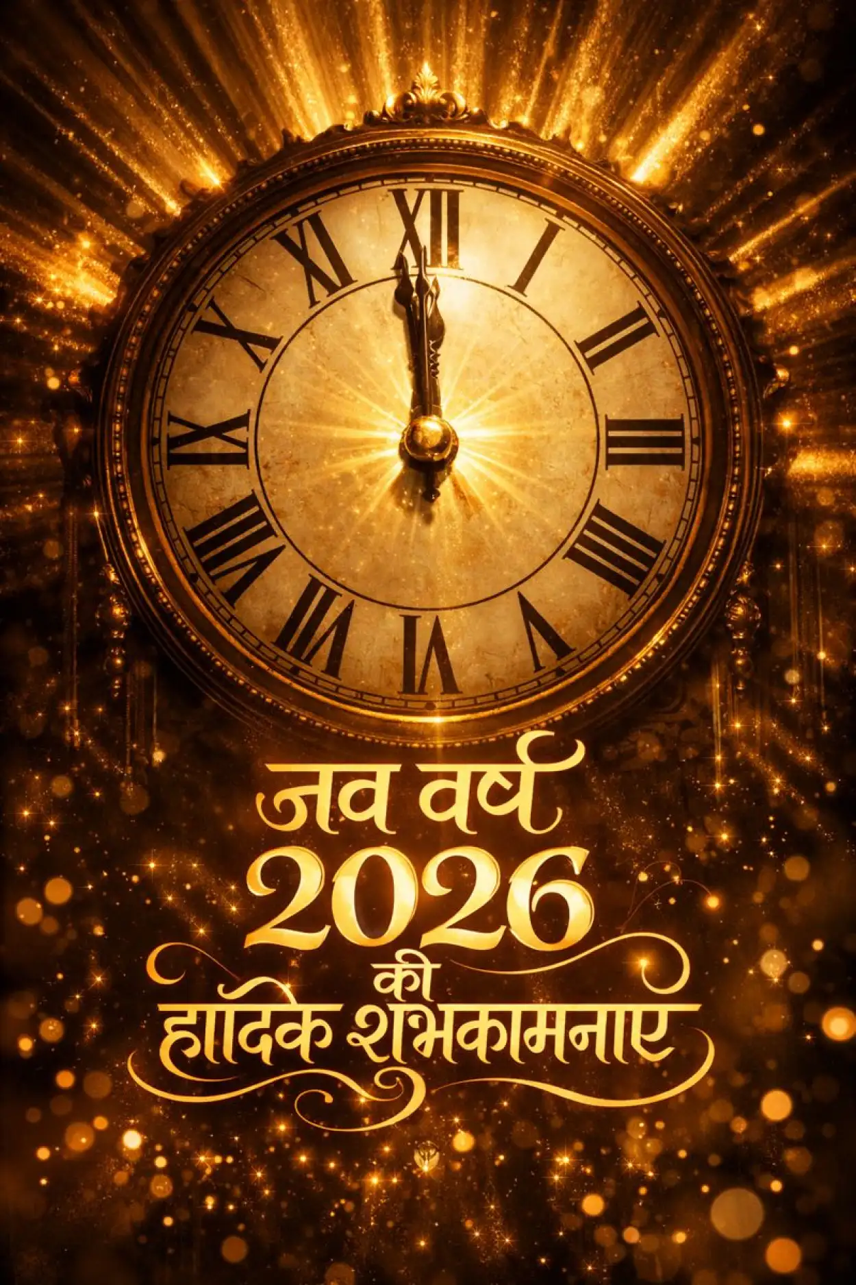 happy new year 2026 wishes card in hindi