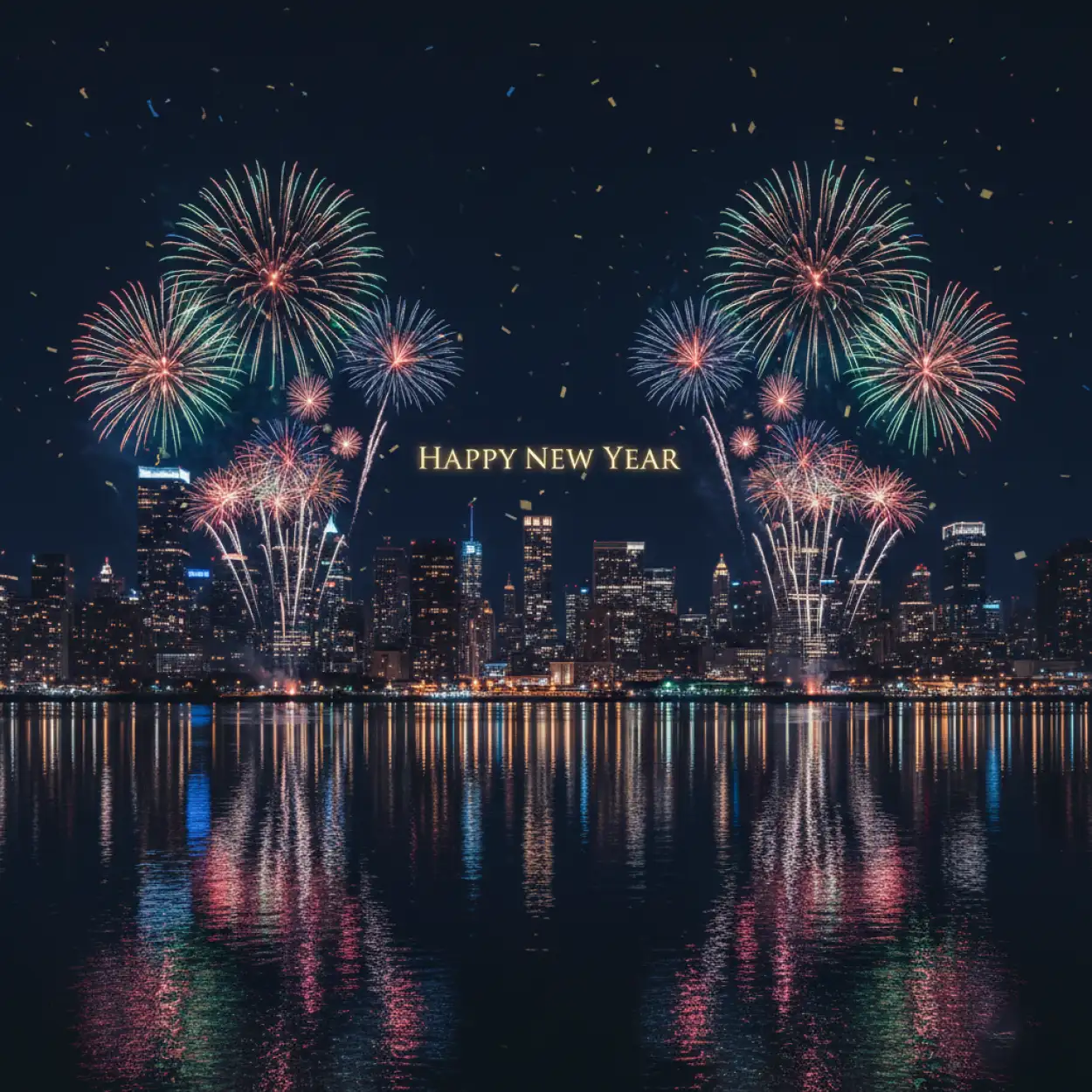 happy new year background fireworks hd
