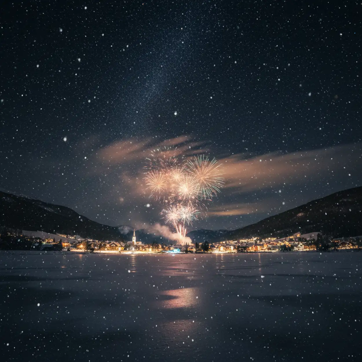 happy new year background realistic celebration