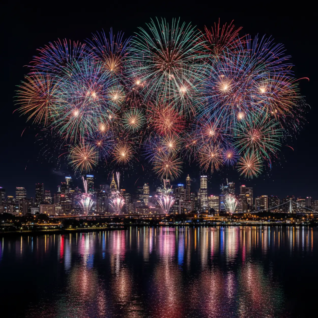 happy new year background with fireworks