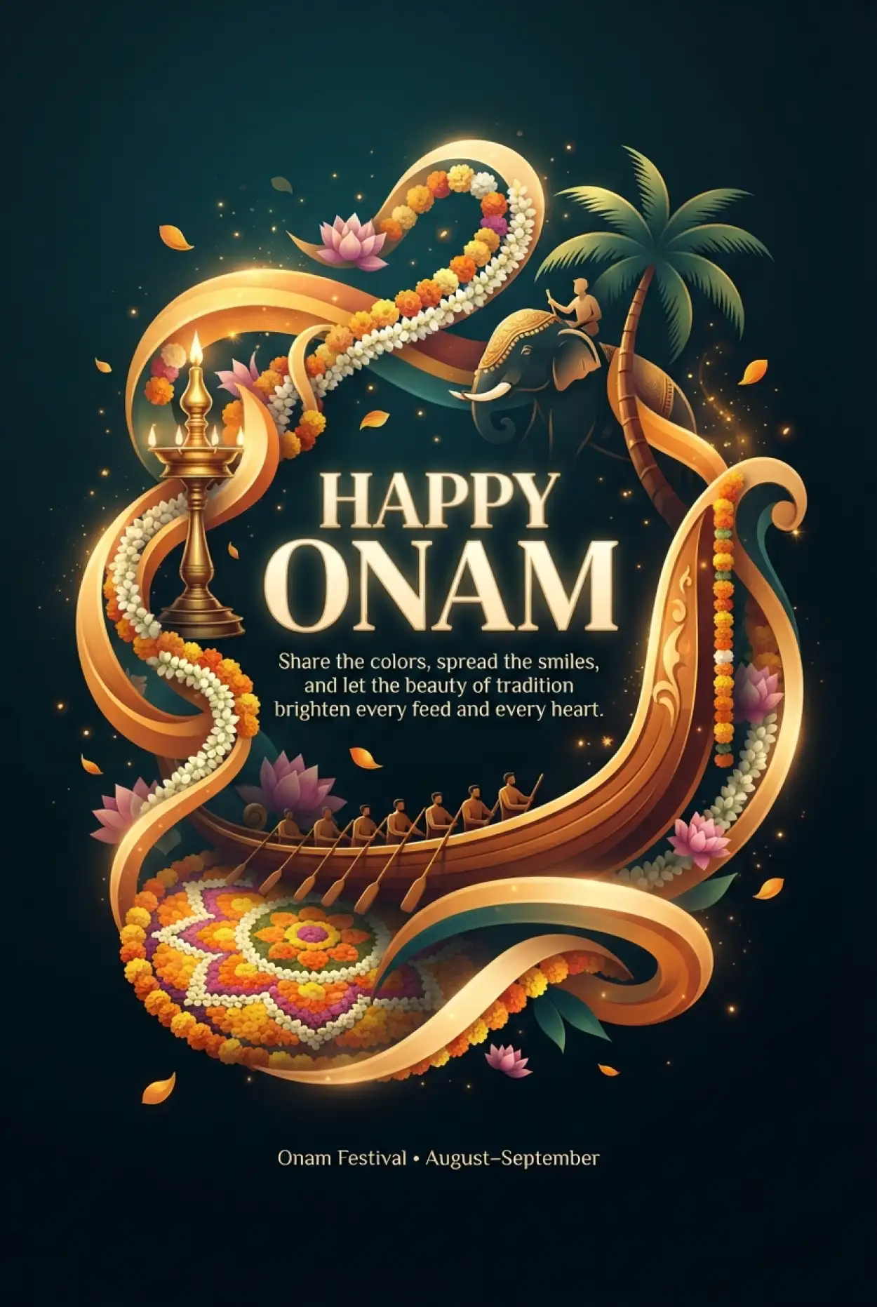 Free Download Happy Onam 2026 Cultural Celebration Messages - High Quality Happy Onam 2026 Image