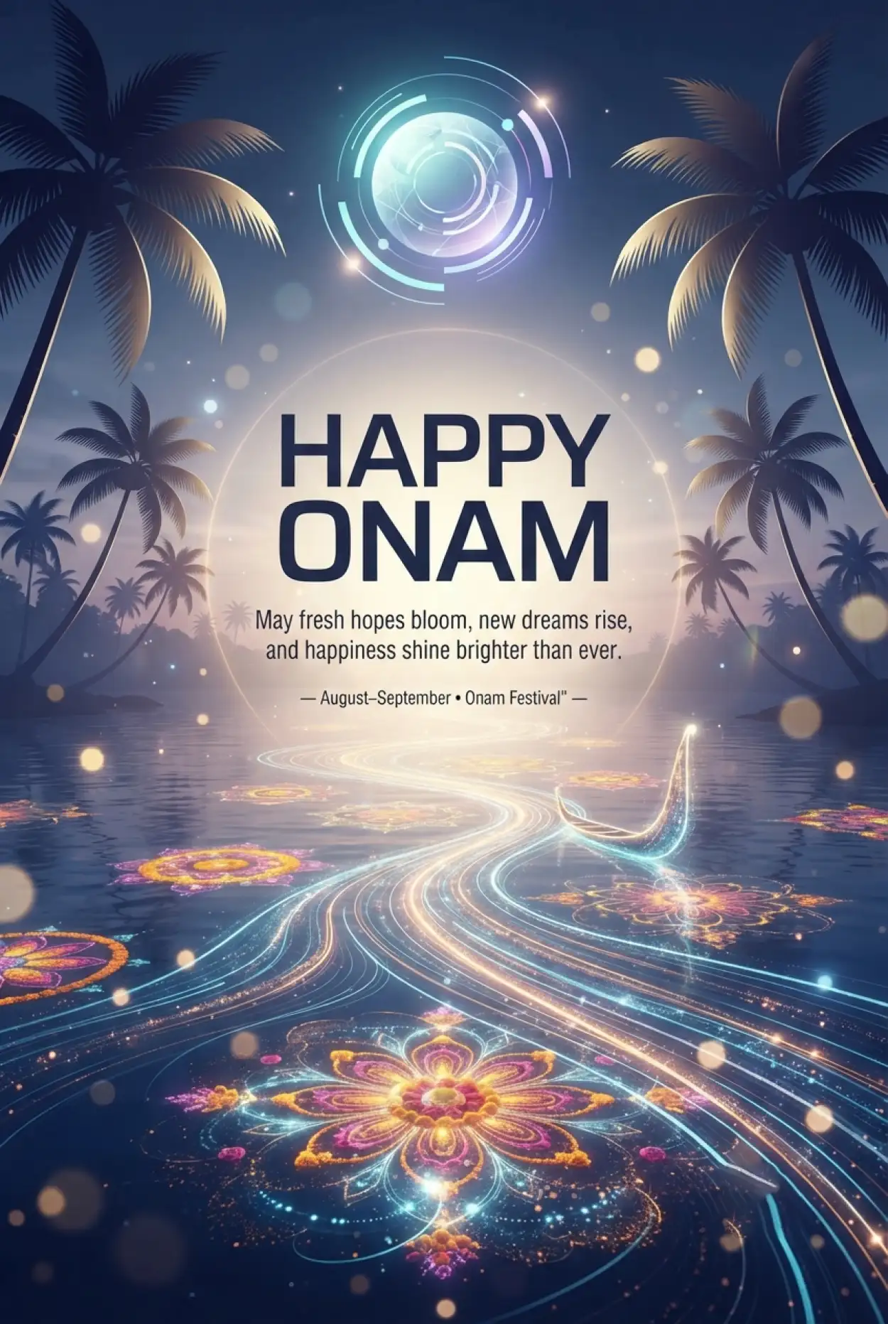 Free Download Happy Onam 2026 Digital Greeting Cards - High Quality Happy Onam 2026 Image
