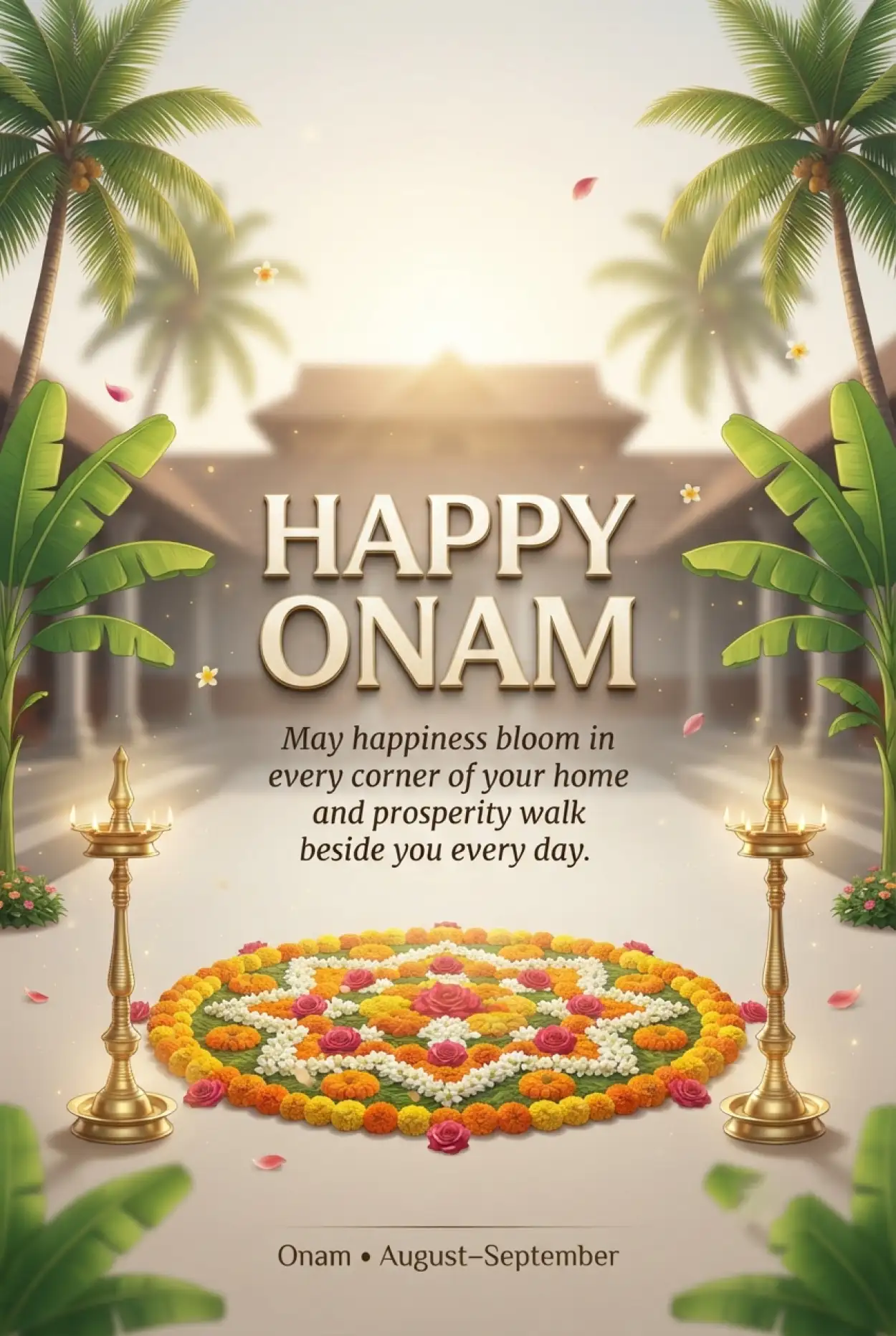 Free Download Happy Onam 2026 Prosperity Wishes For Family - High Quality Happy Onam 2026 Image