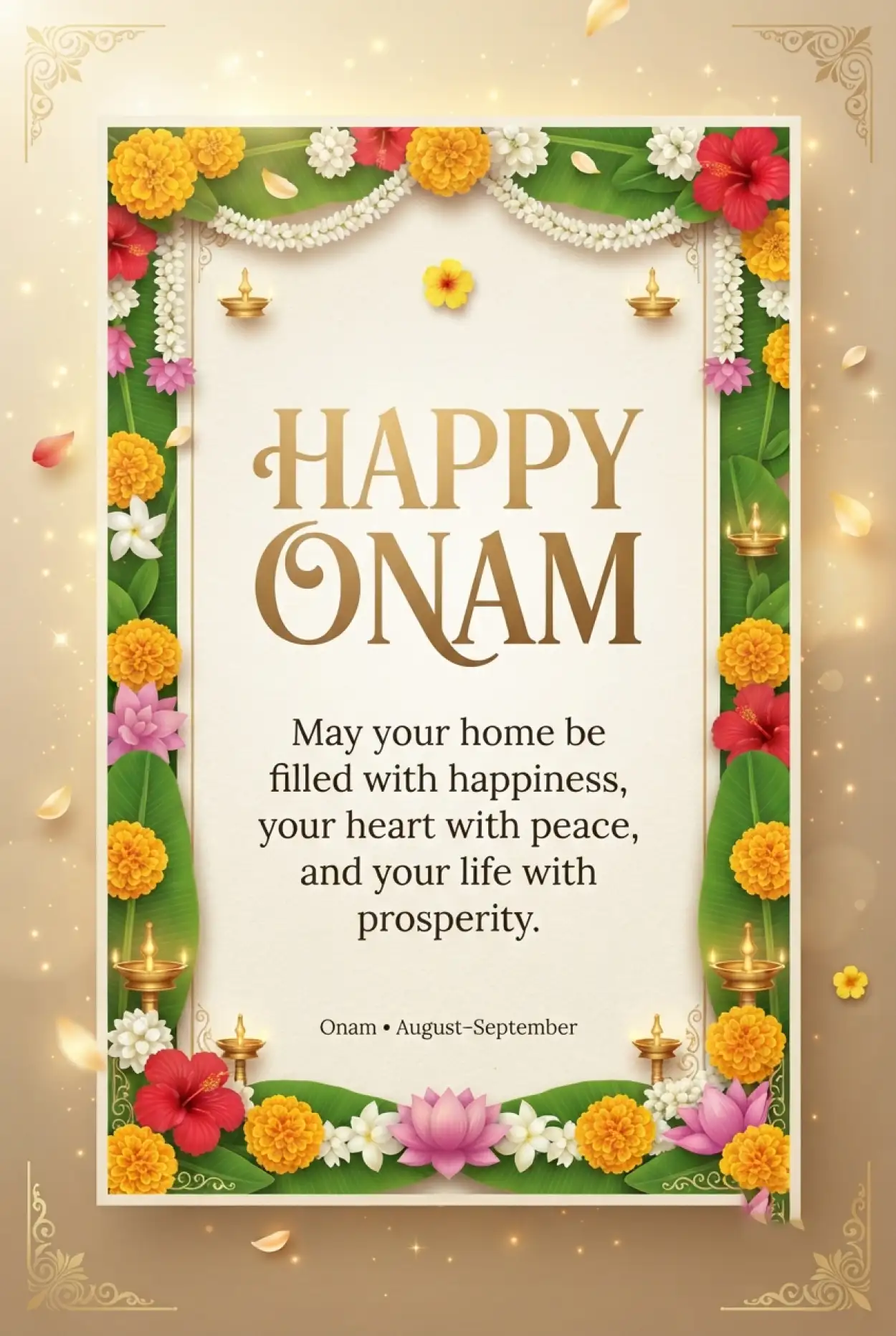 Free Download Happy Onam 2026 Unique Greeting Messages - High Quality Happy Onam 2026 Image