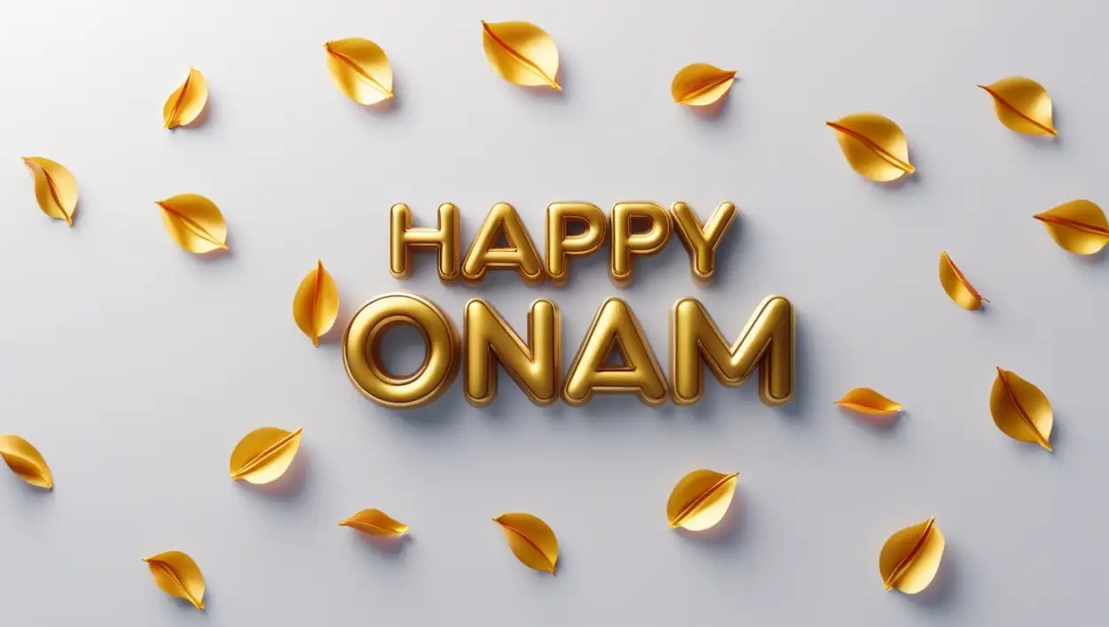 happy onam 3d text image download