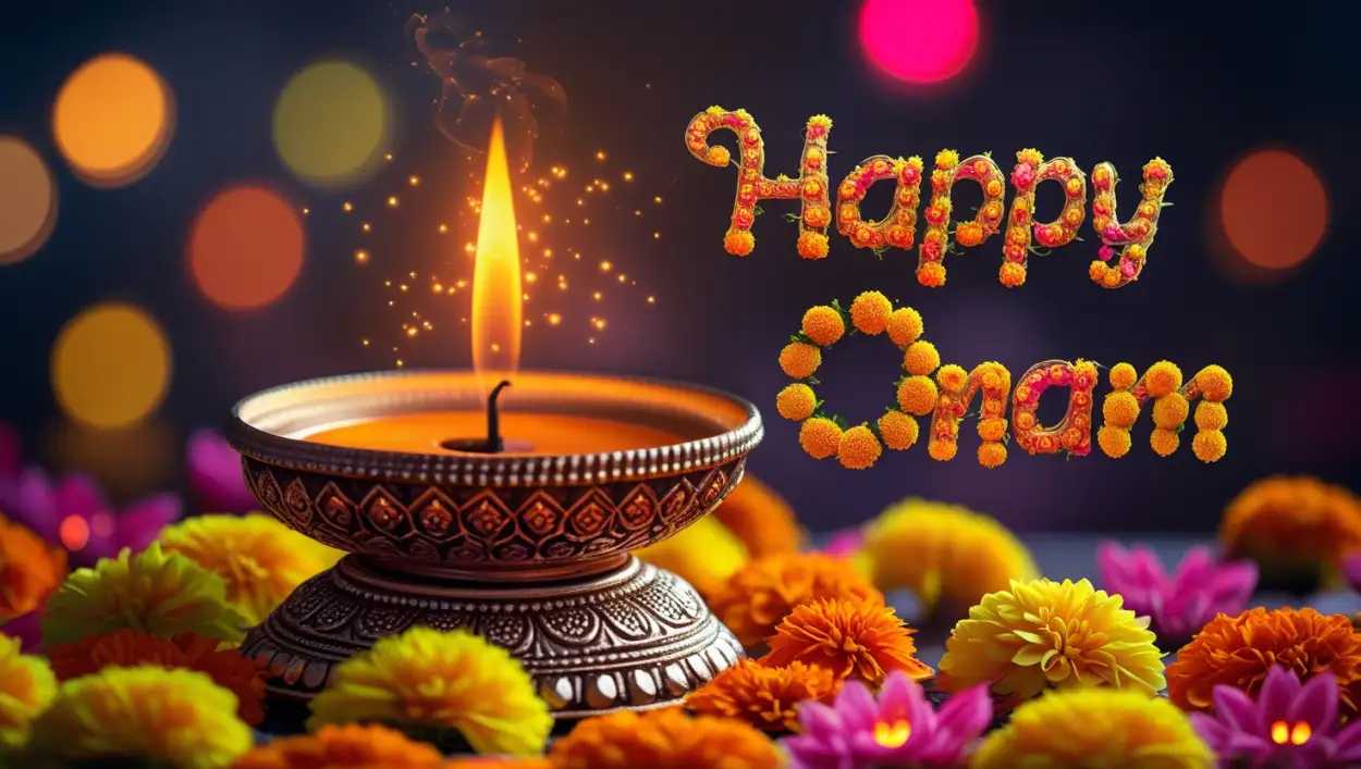 happy onam flower decoration images