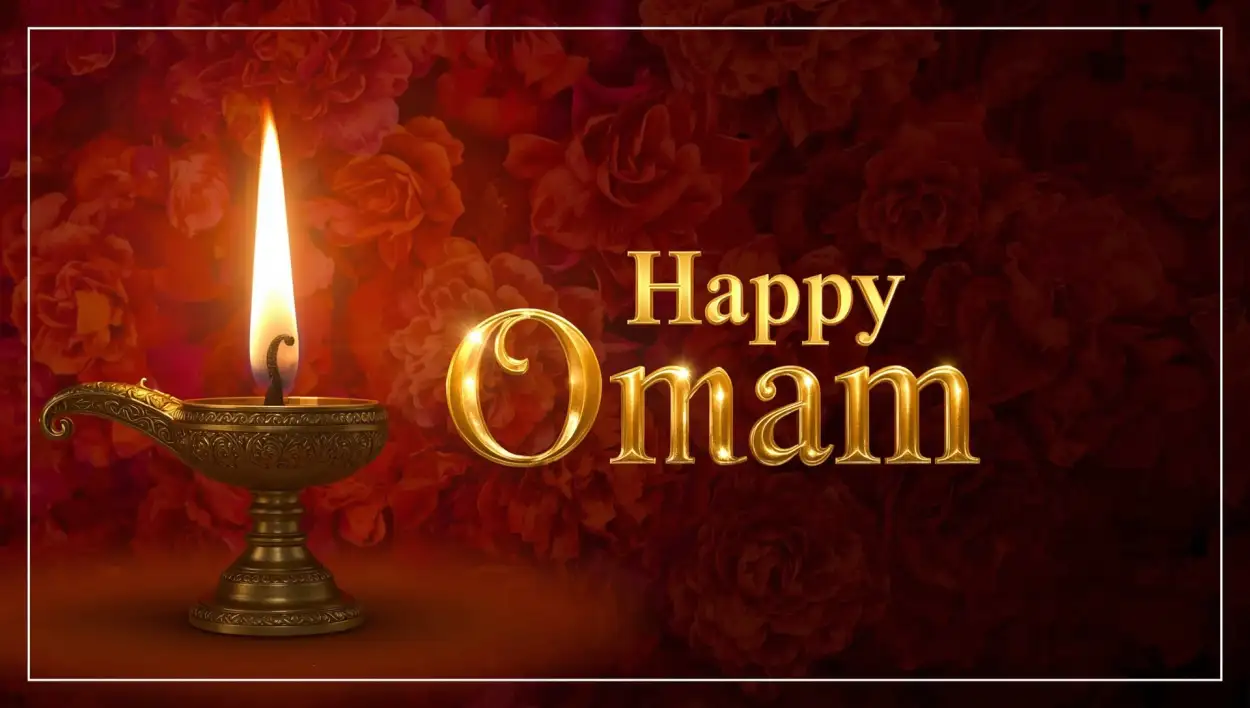 happy onam greeting card design