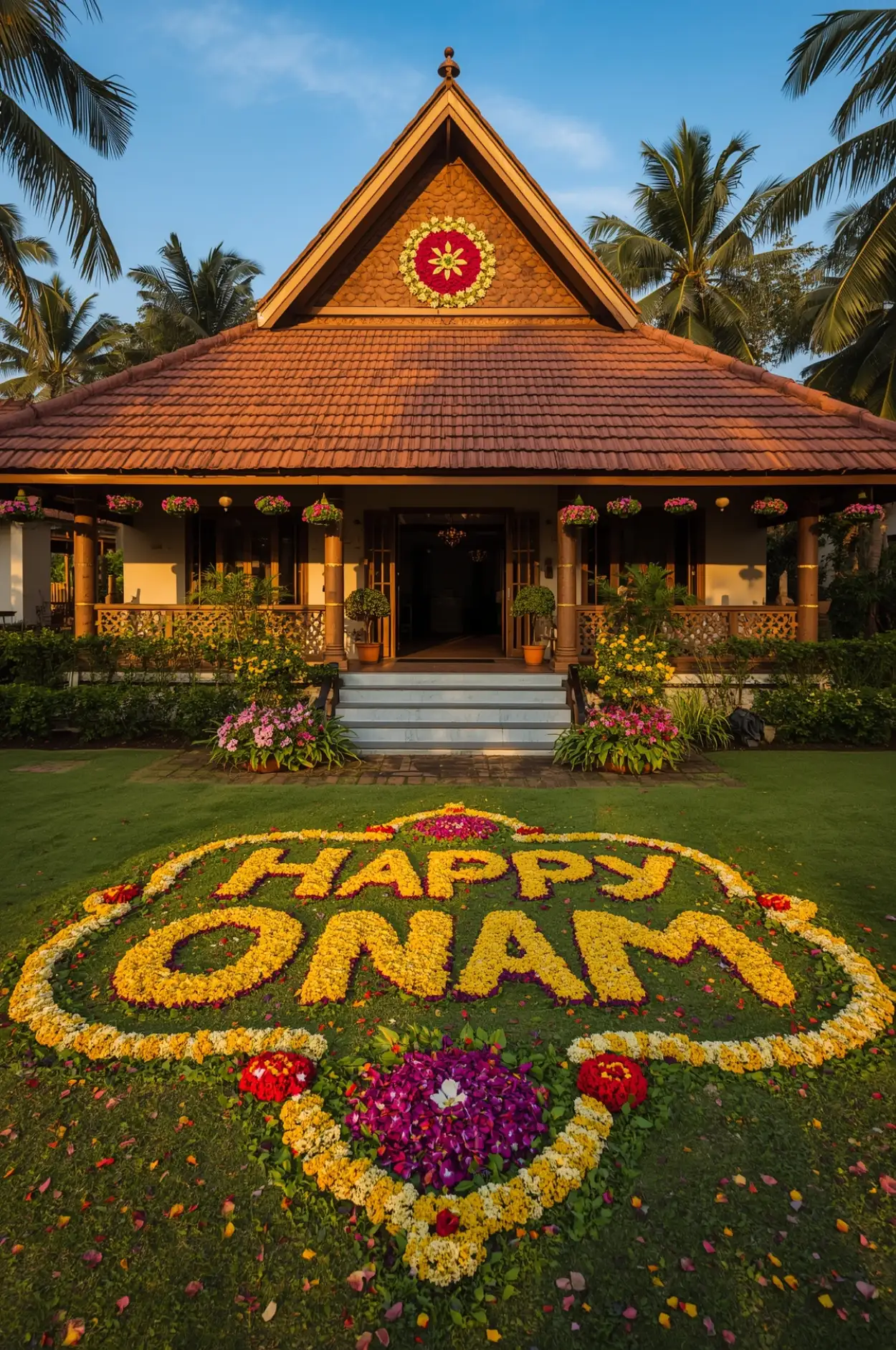 happy onam kathakali face art hd images