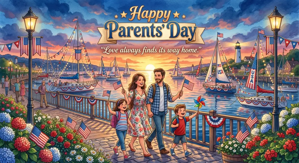 Free Download Happy Parents Day Digital Greeting Card - High Quality American Parents Day 2026 Image