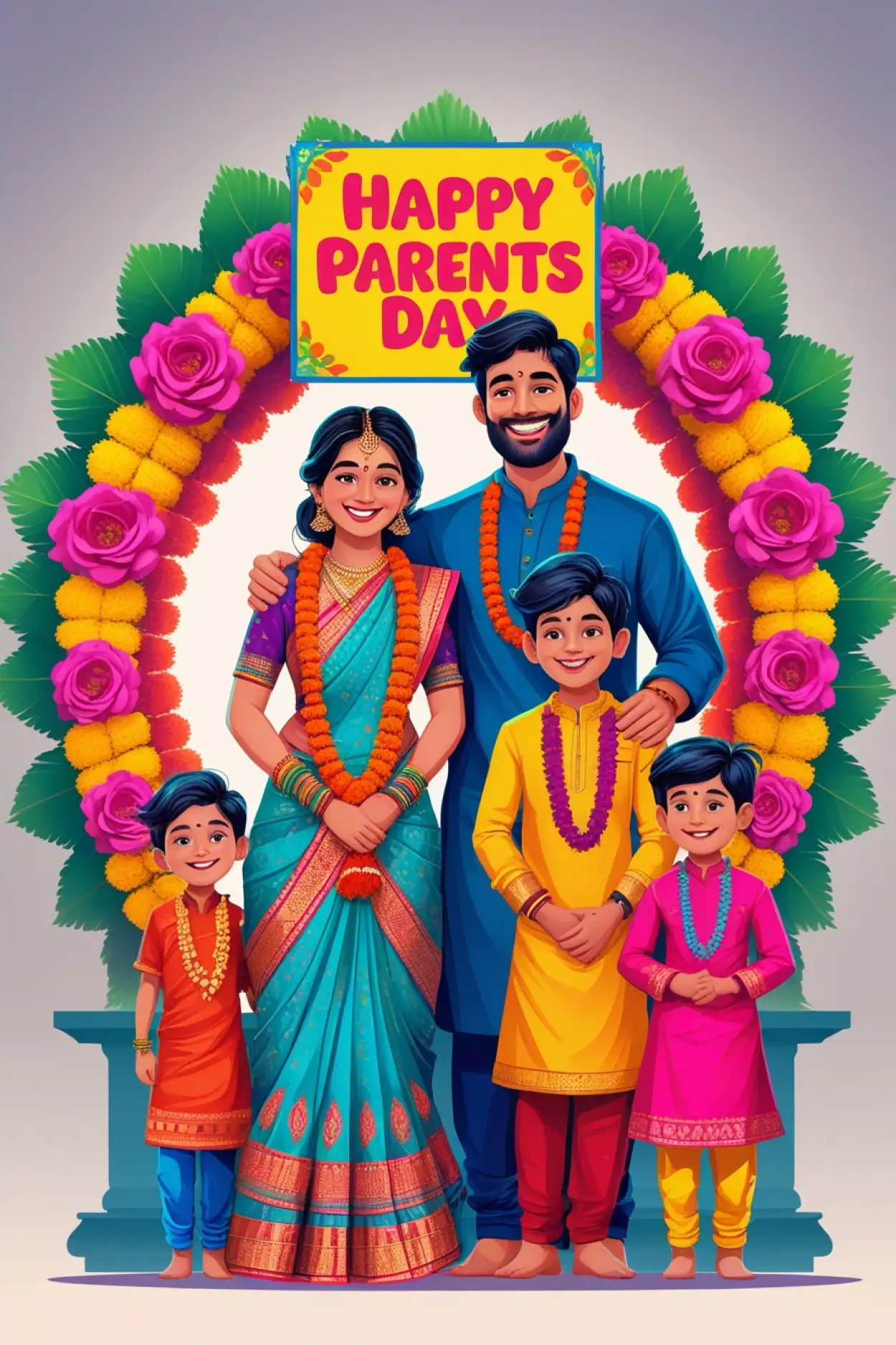 happy parents day family photo idea
