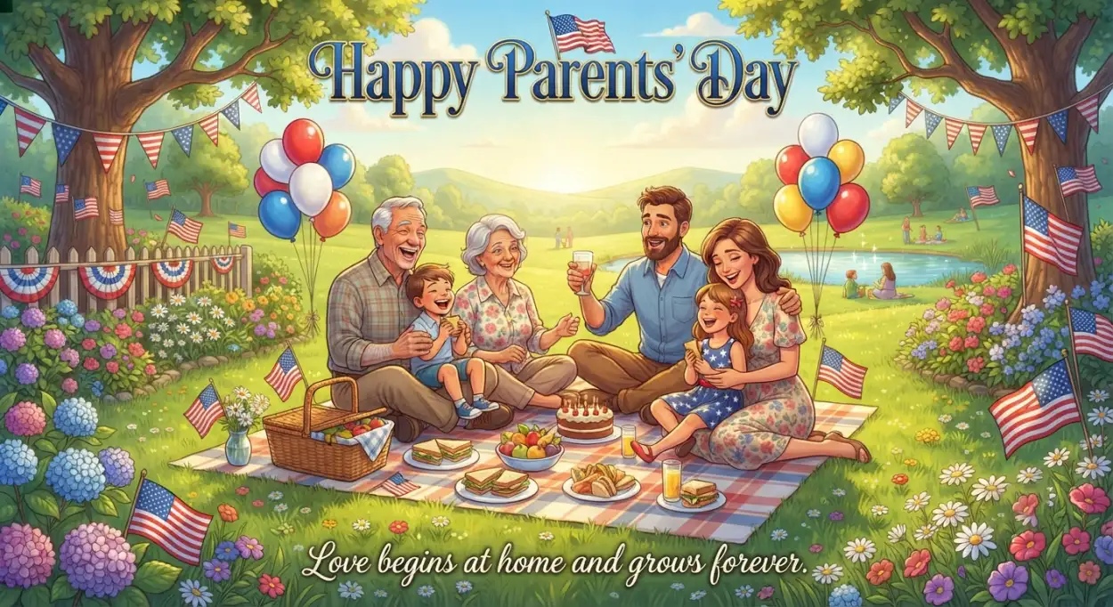 Free Download Happy Parents Day Heartfelt Wishes Image - High Quality American Parents Day 2026 Image