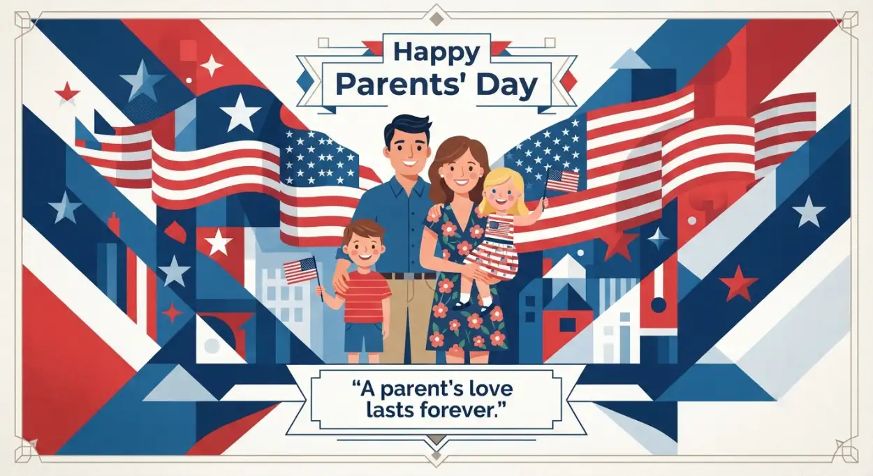 Free Download Happy Parents Day Modern Vector Illustration - High Quality American Parents Day 2026 Image