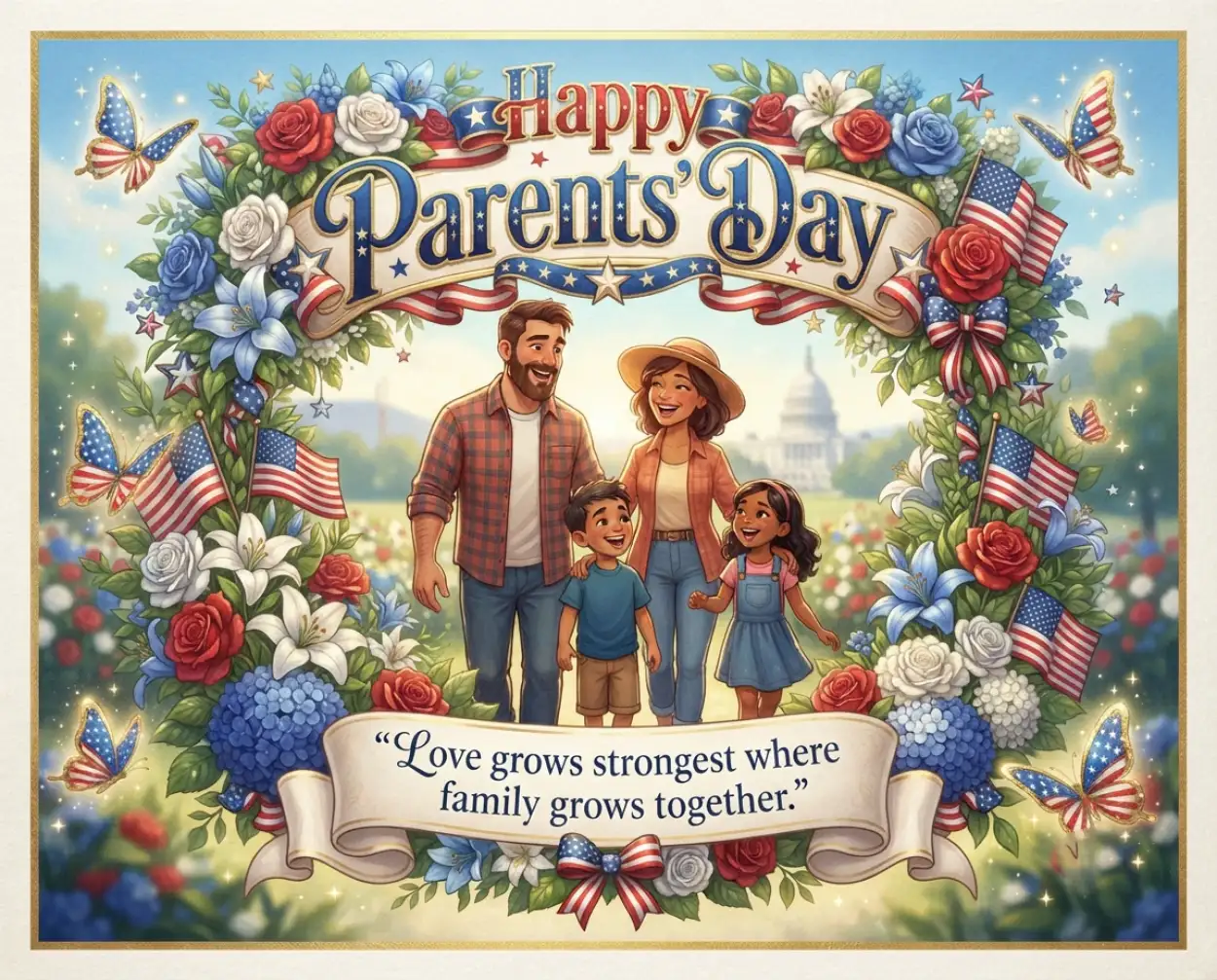 Free Download Happy Parents Day Professional Social Banner - High Quality American Parents Day 2026 Image