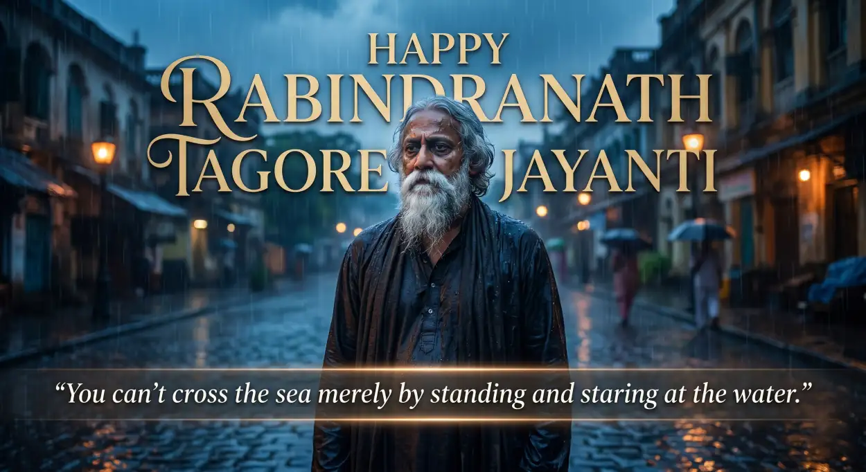 Free Download Happy Rabindranath Tagore Jayanti Artistic Design - High Quality Rabindranath Tagore Jayanti Image