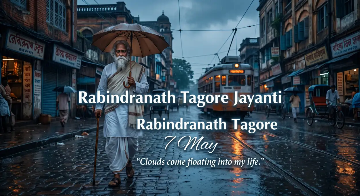 Free Download Happy Rabindranath Tagore Jayanti Creative Quotes - High Quality Rabindranath Tagore Jayanti Image