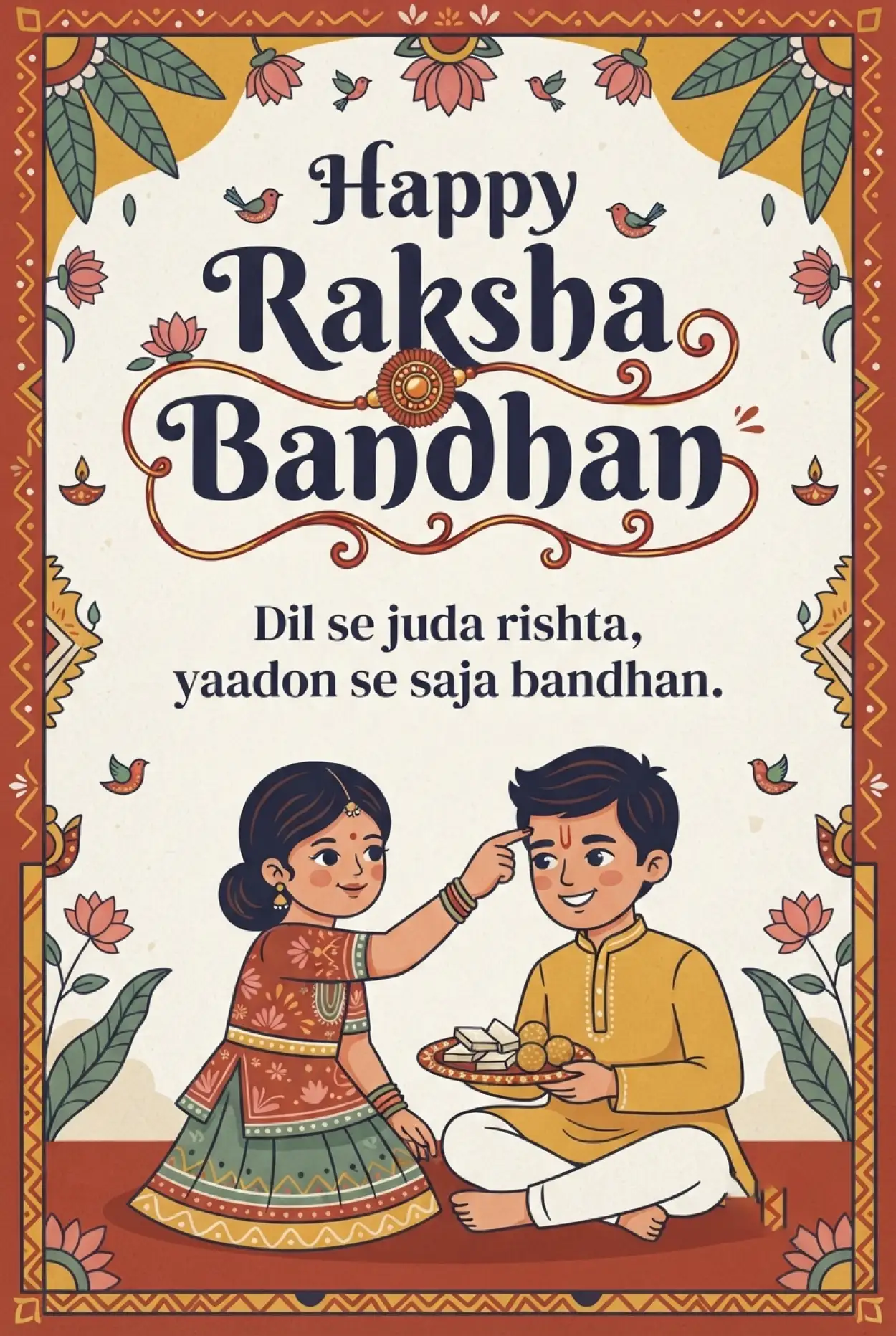 Free Download Happy Rakhi 2026 Png Images - High Quality Happy Rakhi Wishes 2026 Transparent PNG