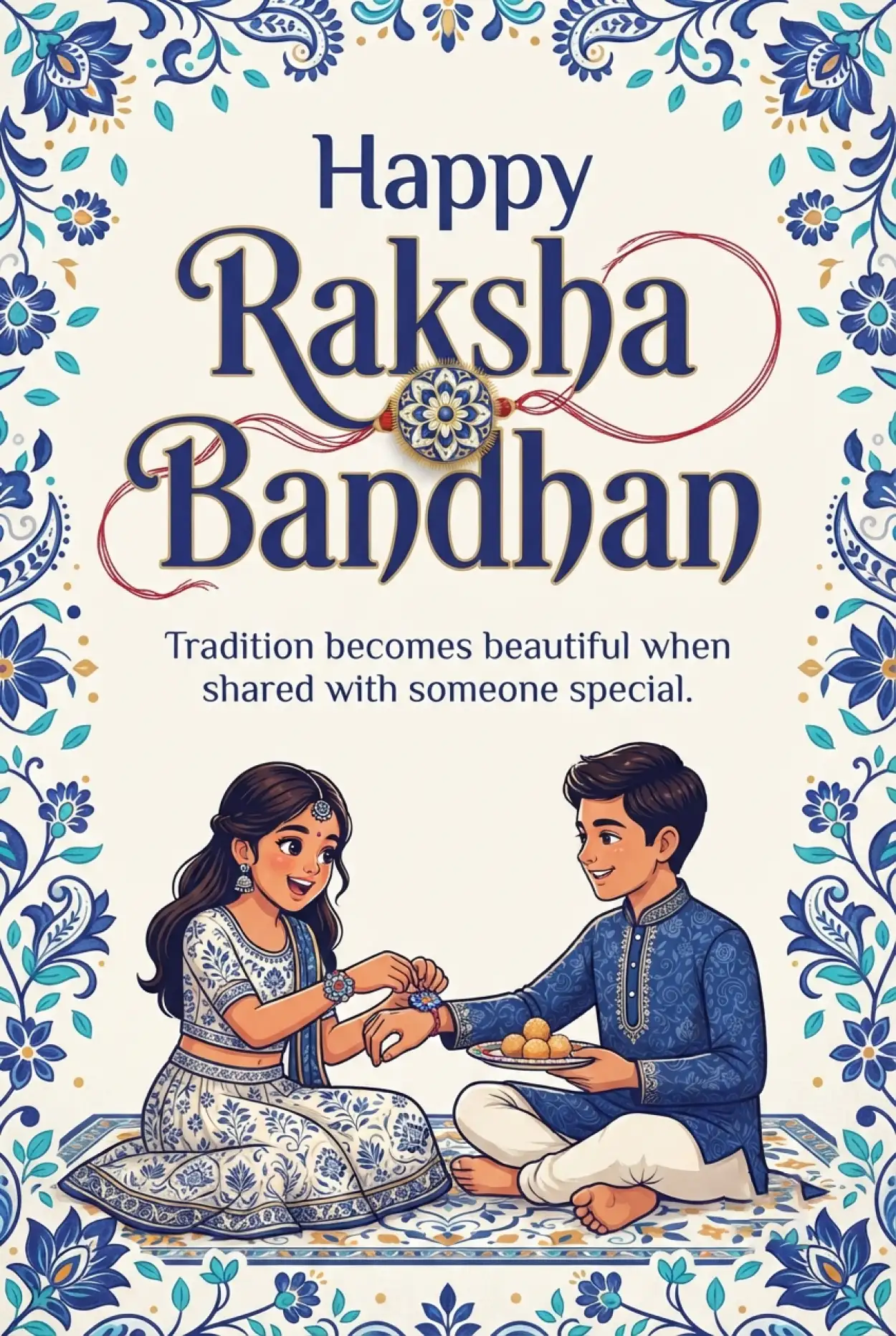 Free Download Happy Rakhi 2026 Quotes For Sister - High Quality Happy Rakhi Wishes 2026 Image