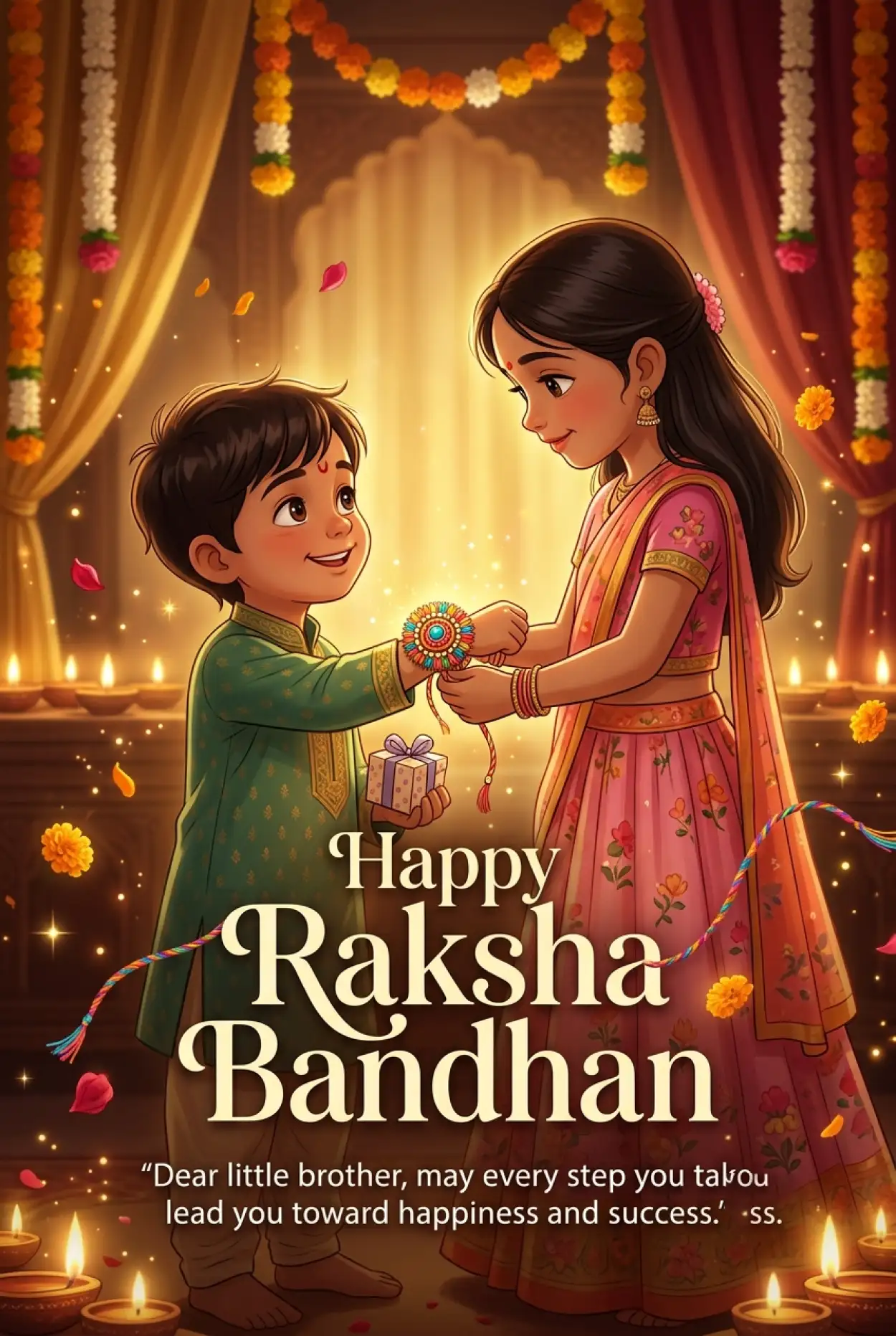 Free Download Happy Rakhi Day Wishes For Children - High Quality Happy Raksha Bandhan Wishes For Children Image